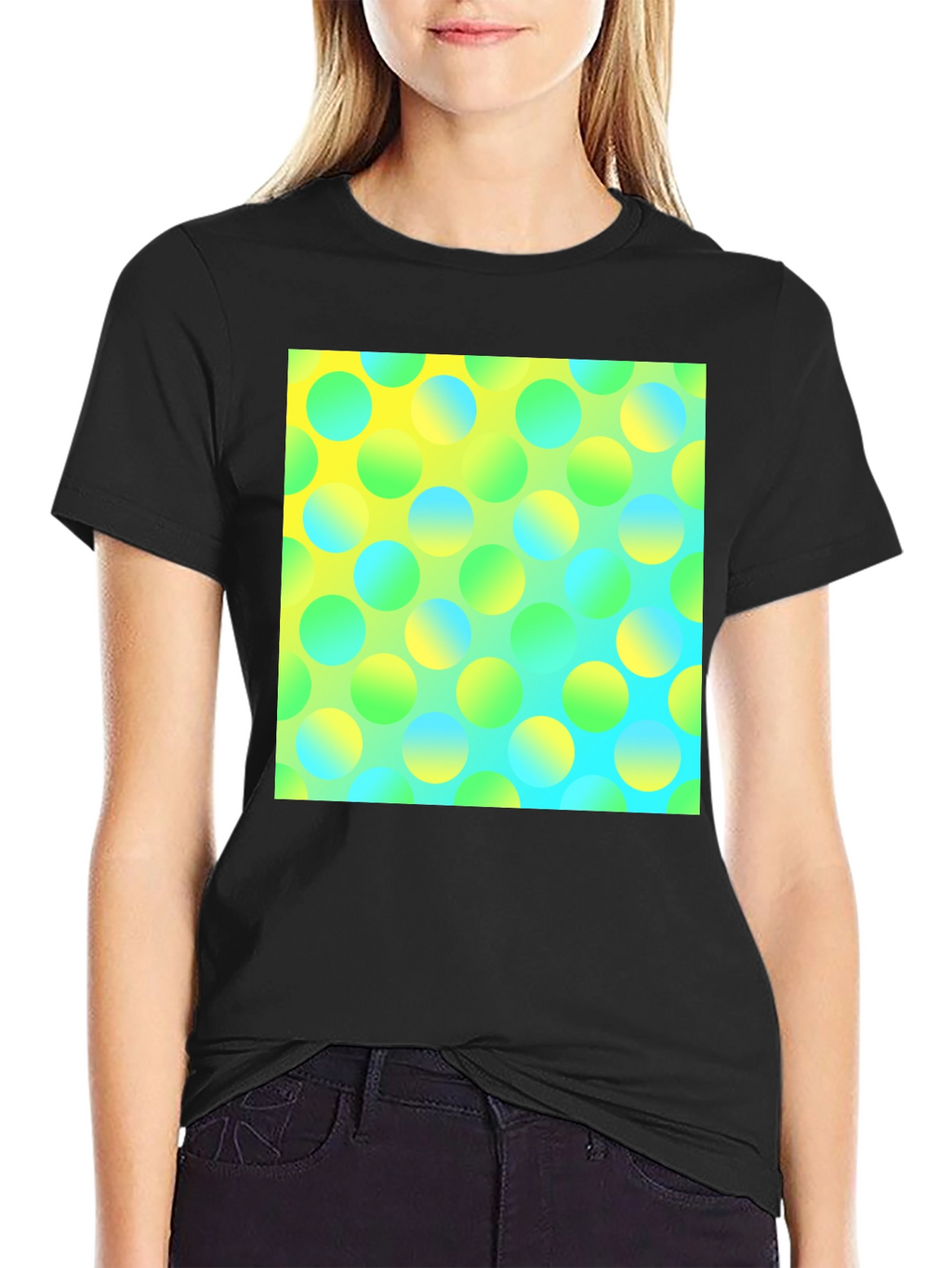 Vibrant Polka Dot Graphic Tee - Modern Design