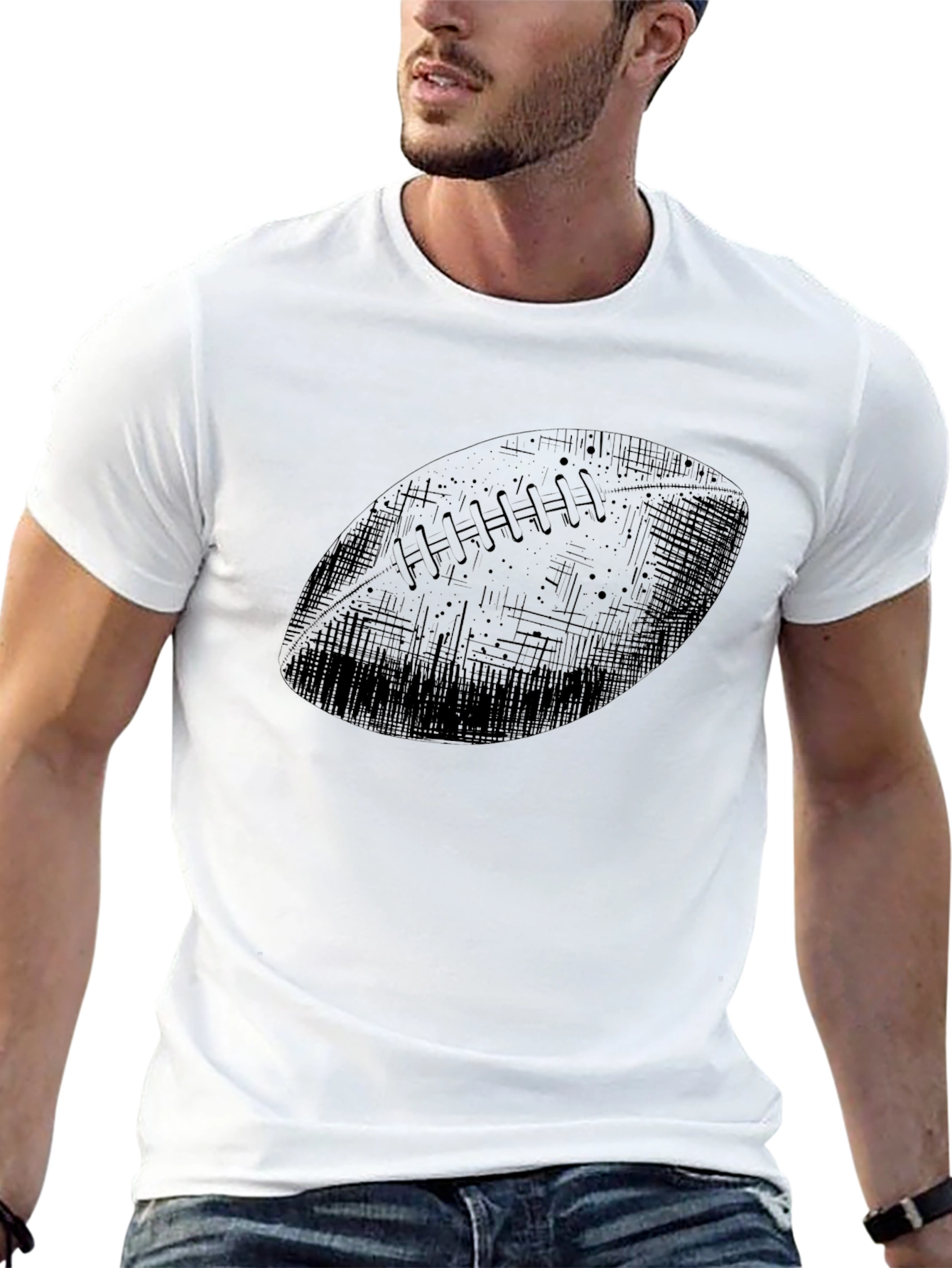 Football Graphic Black T-Shirt