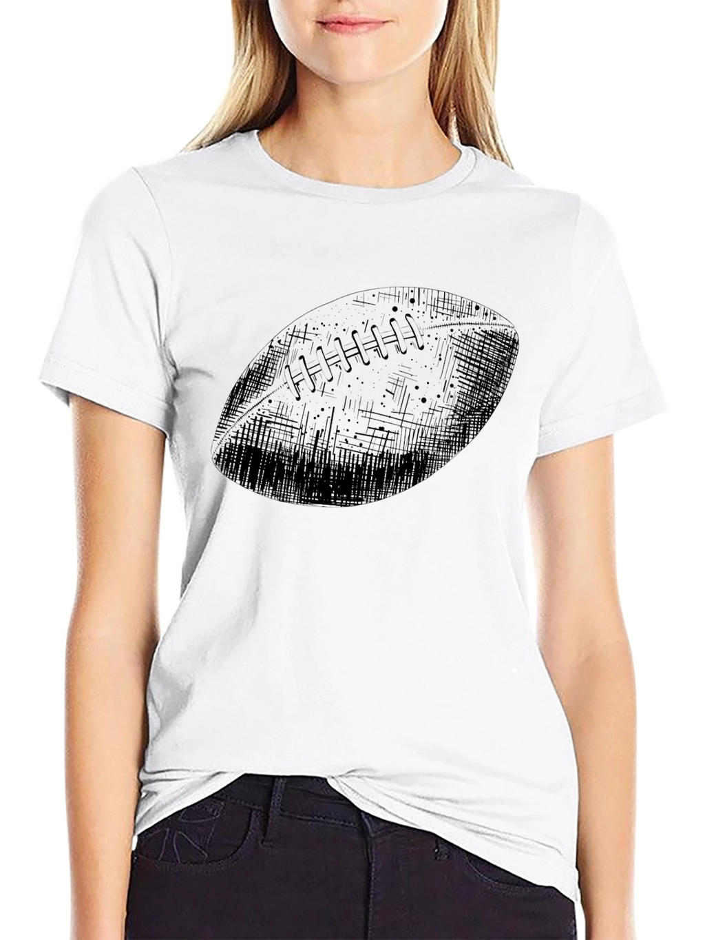 Football Graphic Black T-Shirt