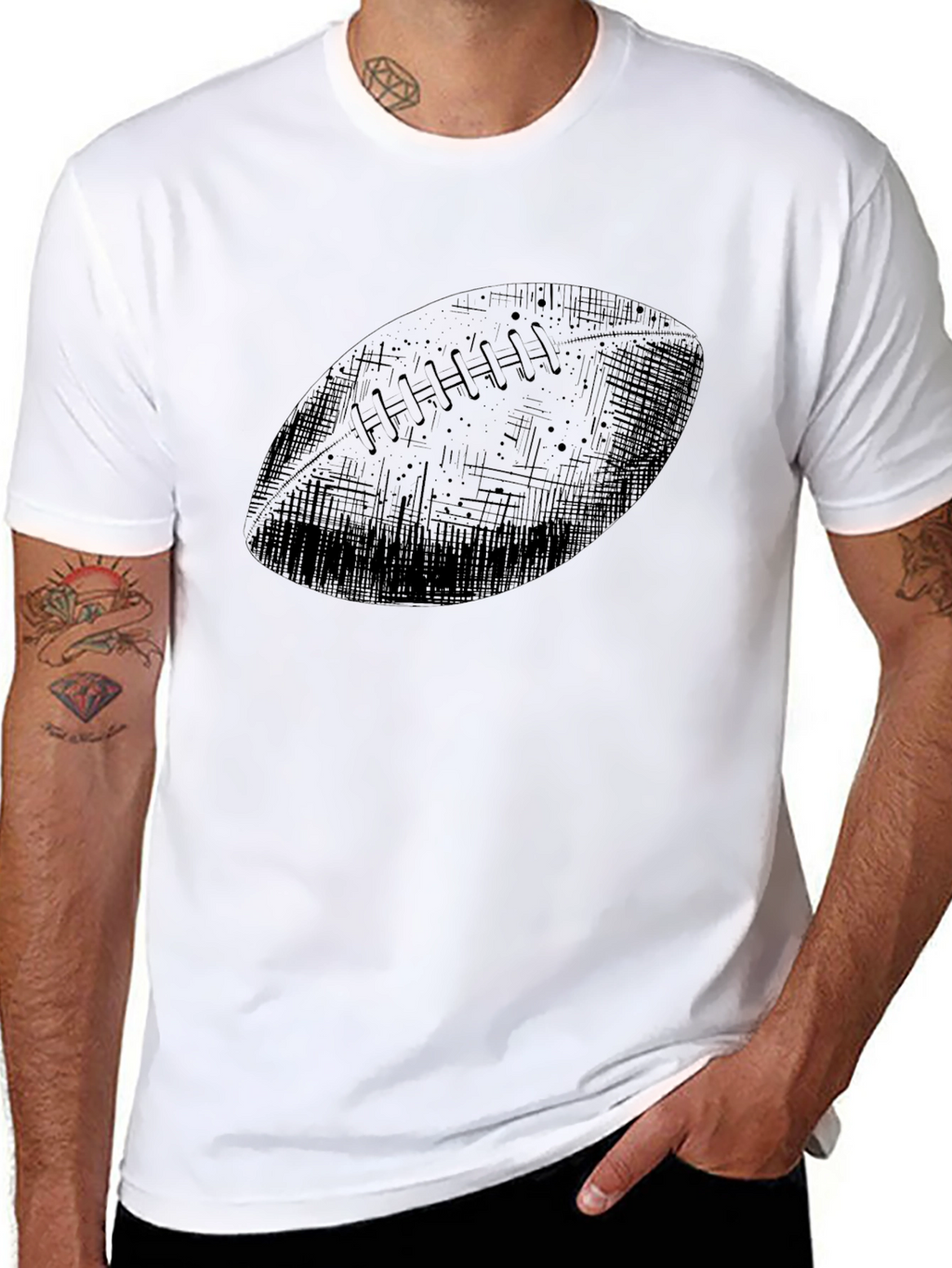 Football Graphic Black T-Shirt