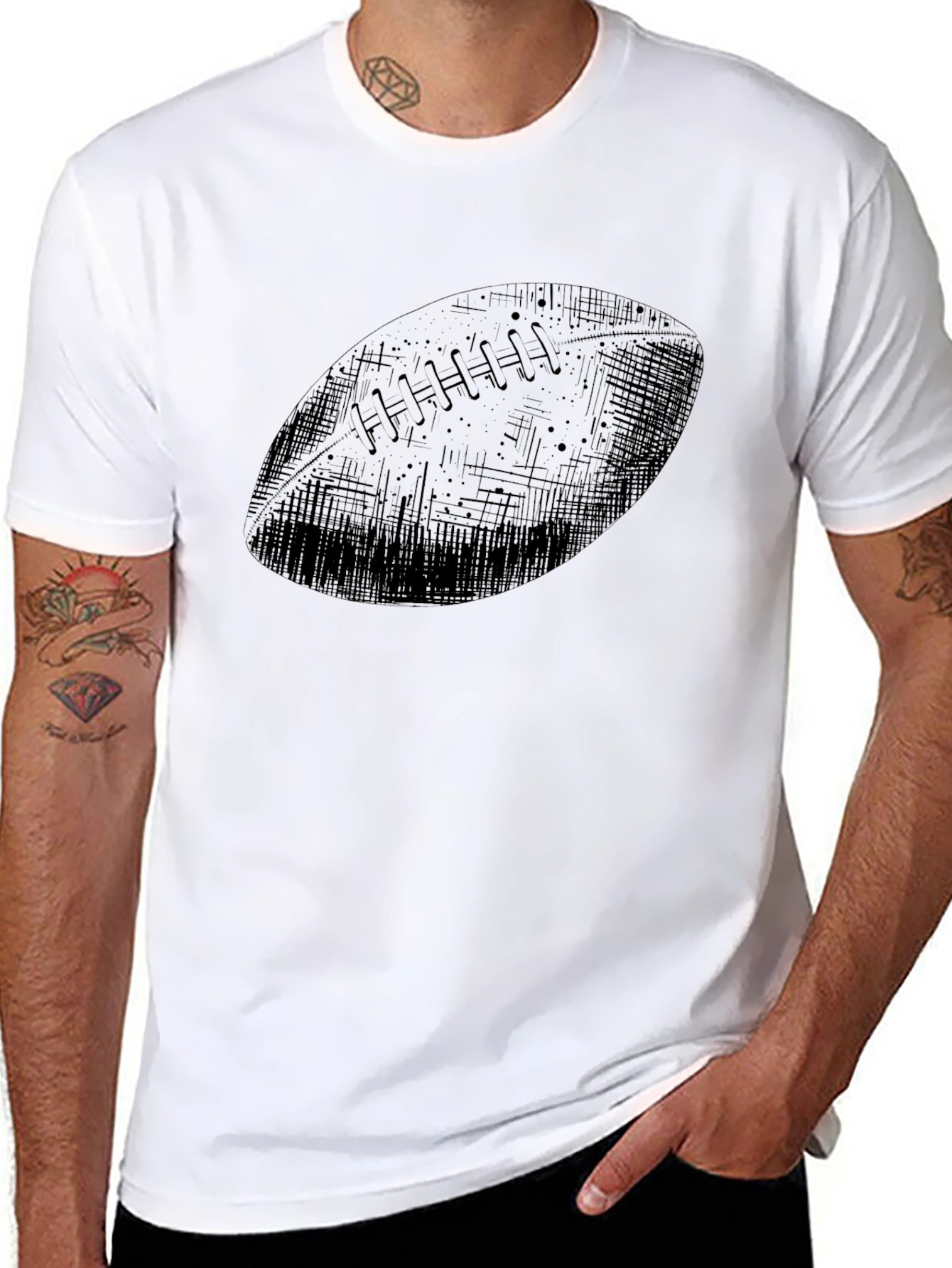 Football Graphic Black T-Shirt