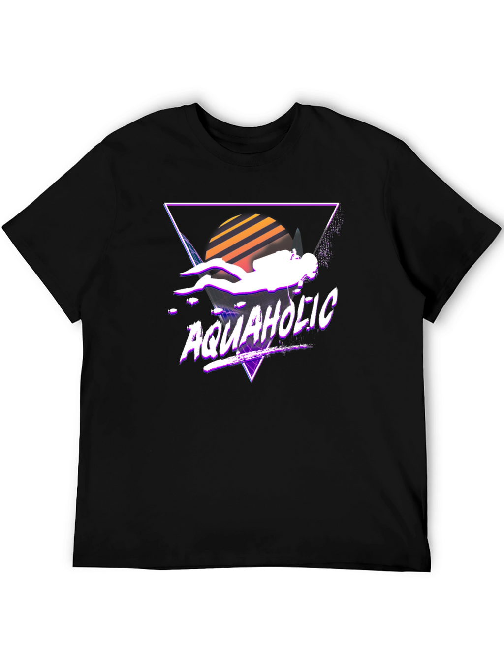 Aquaholic Scuba Diver Graphic Tee - Retro Style