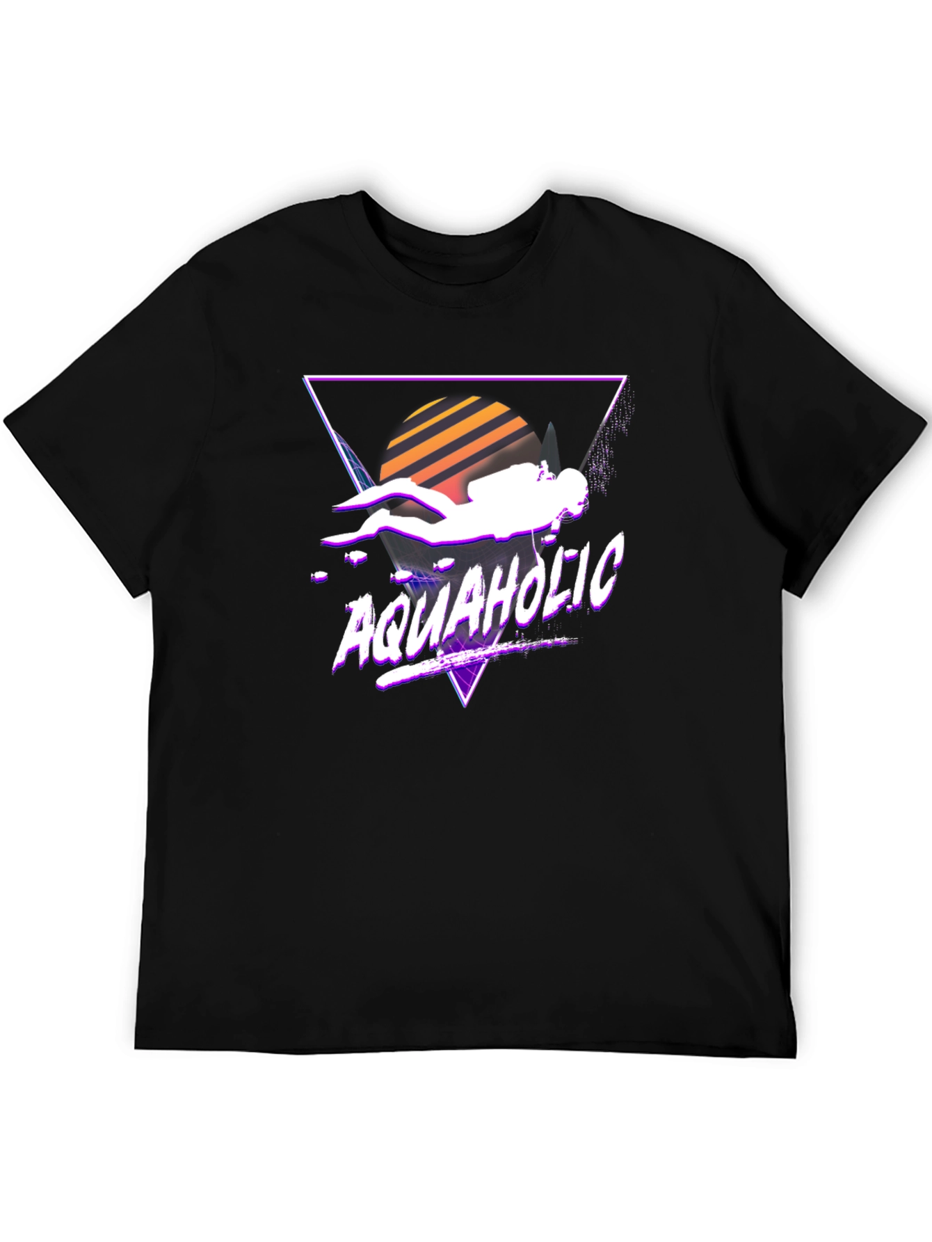 Aquaholic Scuba Diver Graphic Tee - Retro Style