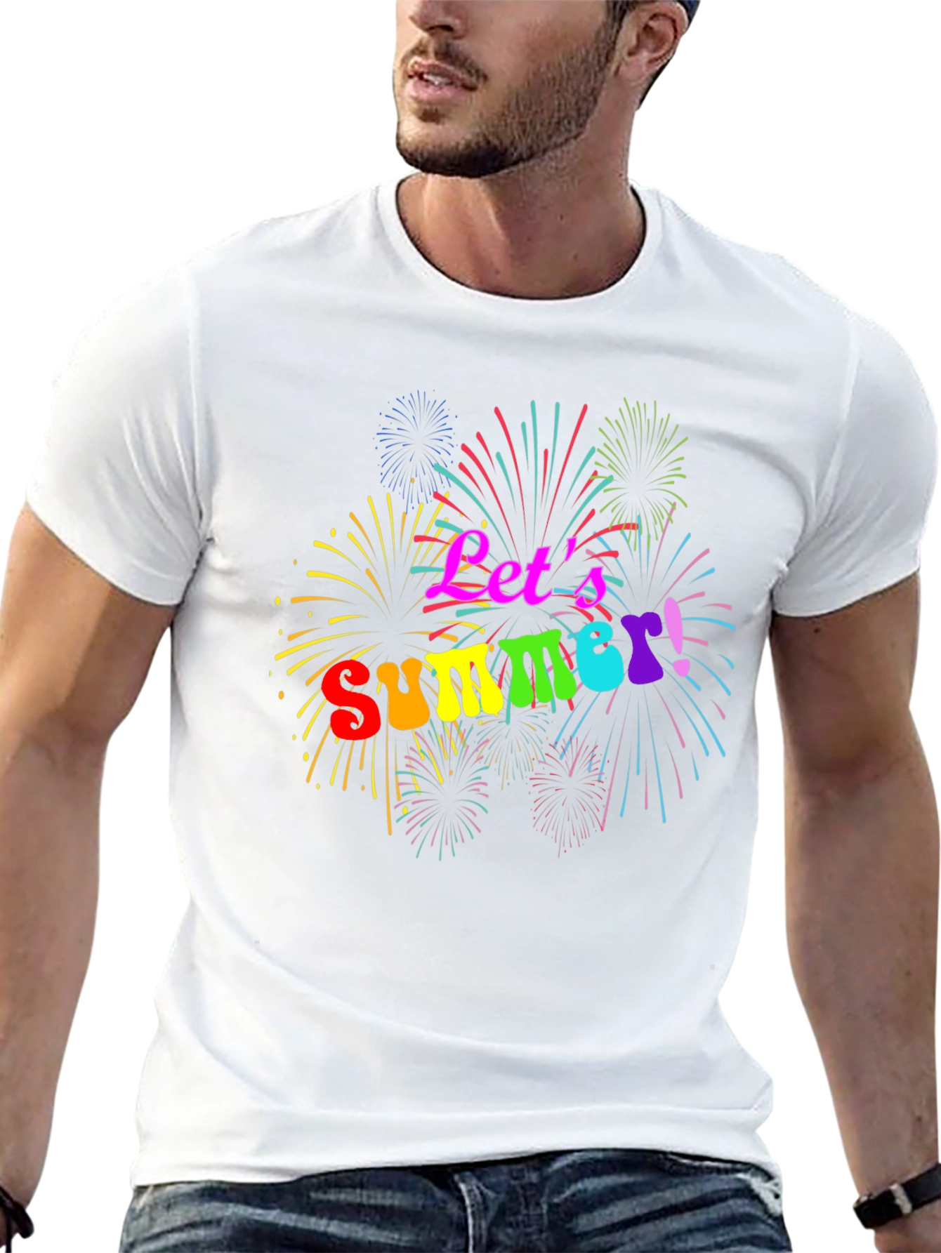 Lets Summer! T-Shirt - Festive Fireworks Tee