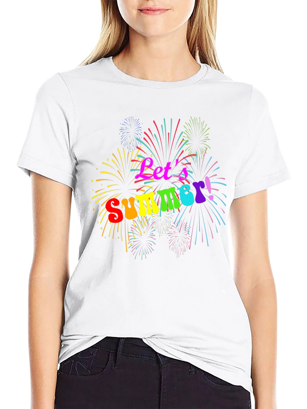 Lets Summer! T-Shirt - Festive Fireworks Tee