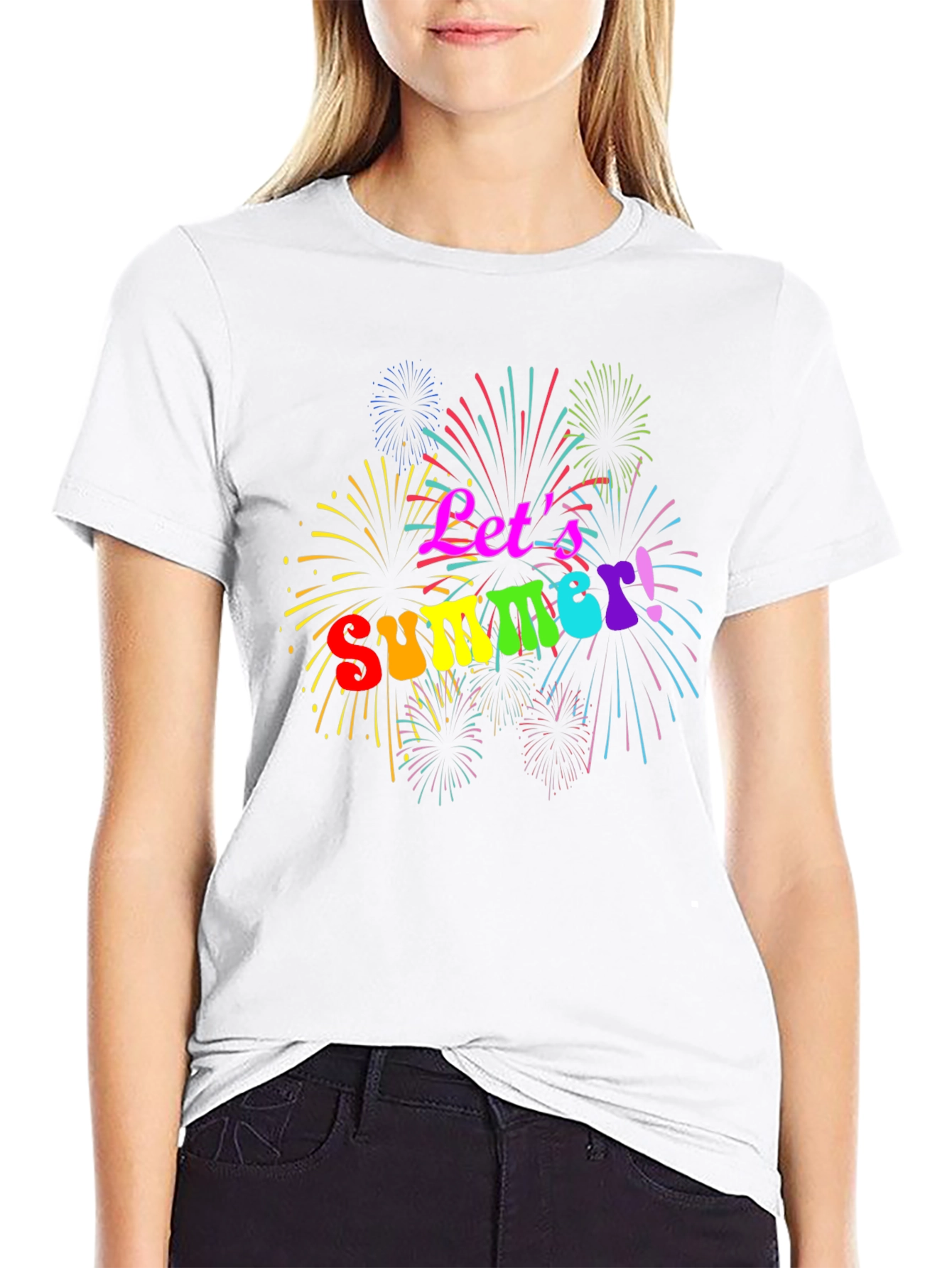 Lets Summer! T-Shirt - Festive Fireworks Tee
