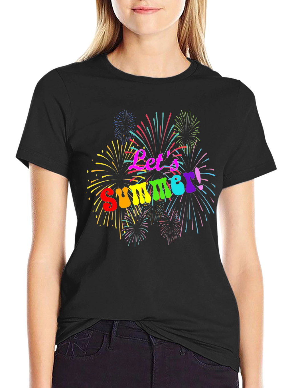 Lets Summer! T-Shirt - Festive Fireworks Tee