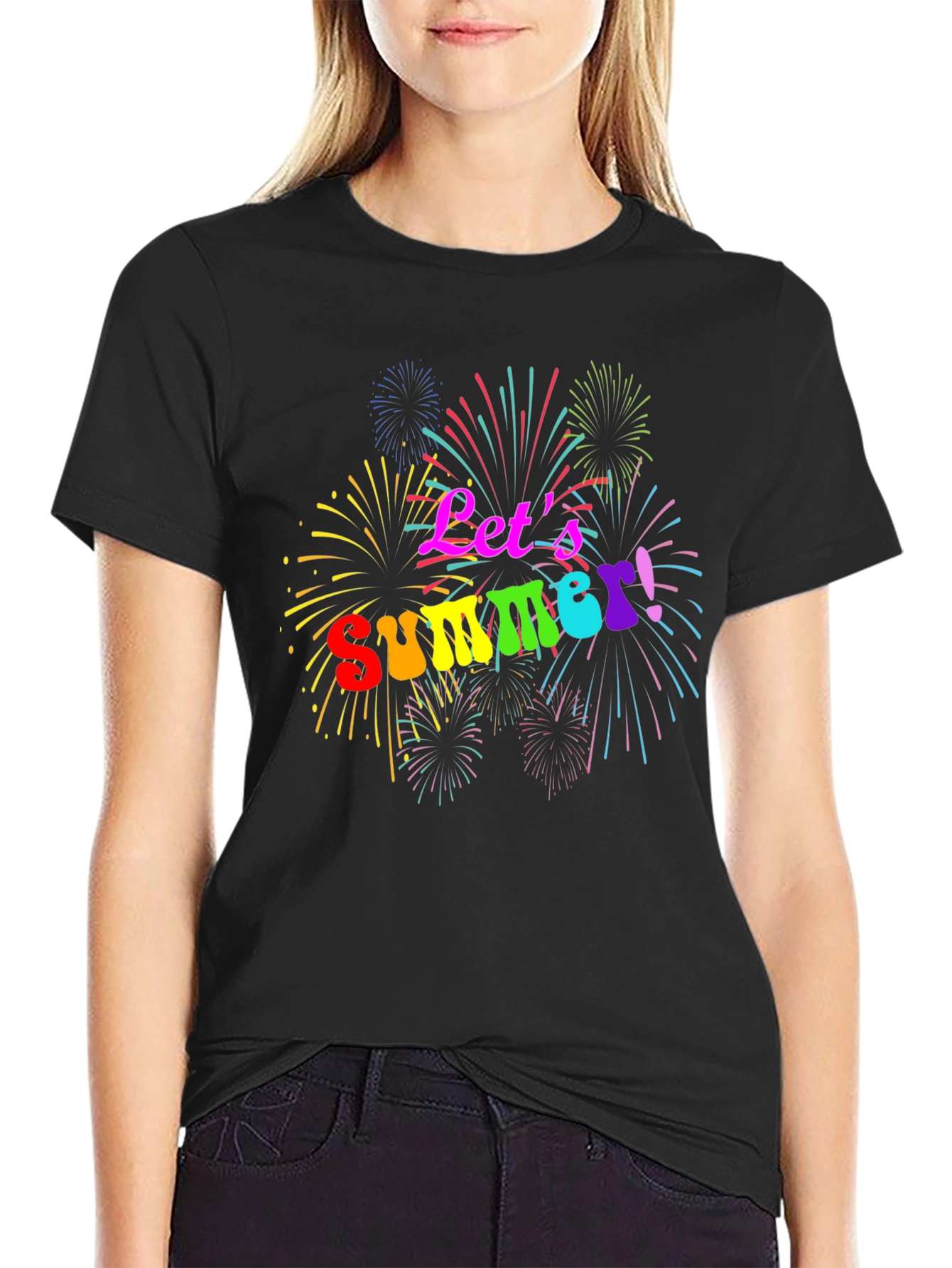 Lets Summer! T-Shirt - Festive Fireworks Tee