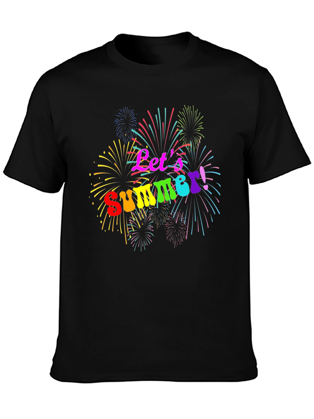 Lets Summer! T-Shirt - Festive Fireworks Tee