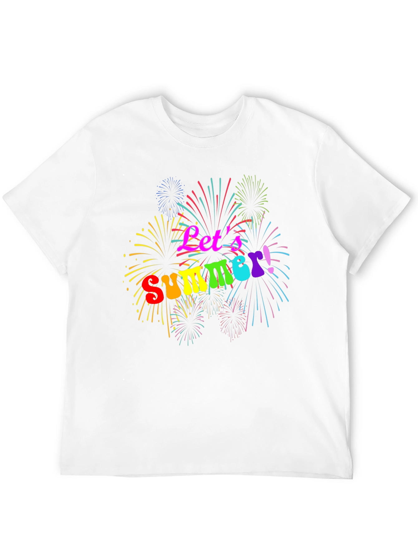 Lets Summer! T-Shirt - Festive Fireworks Tee