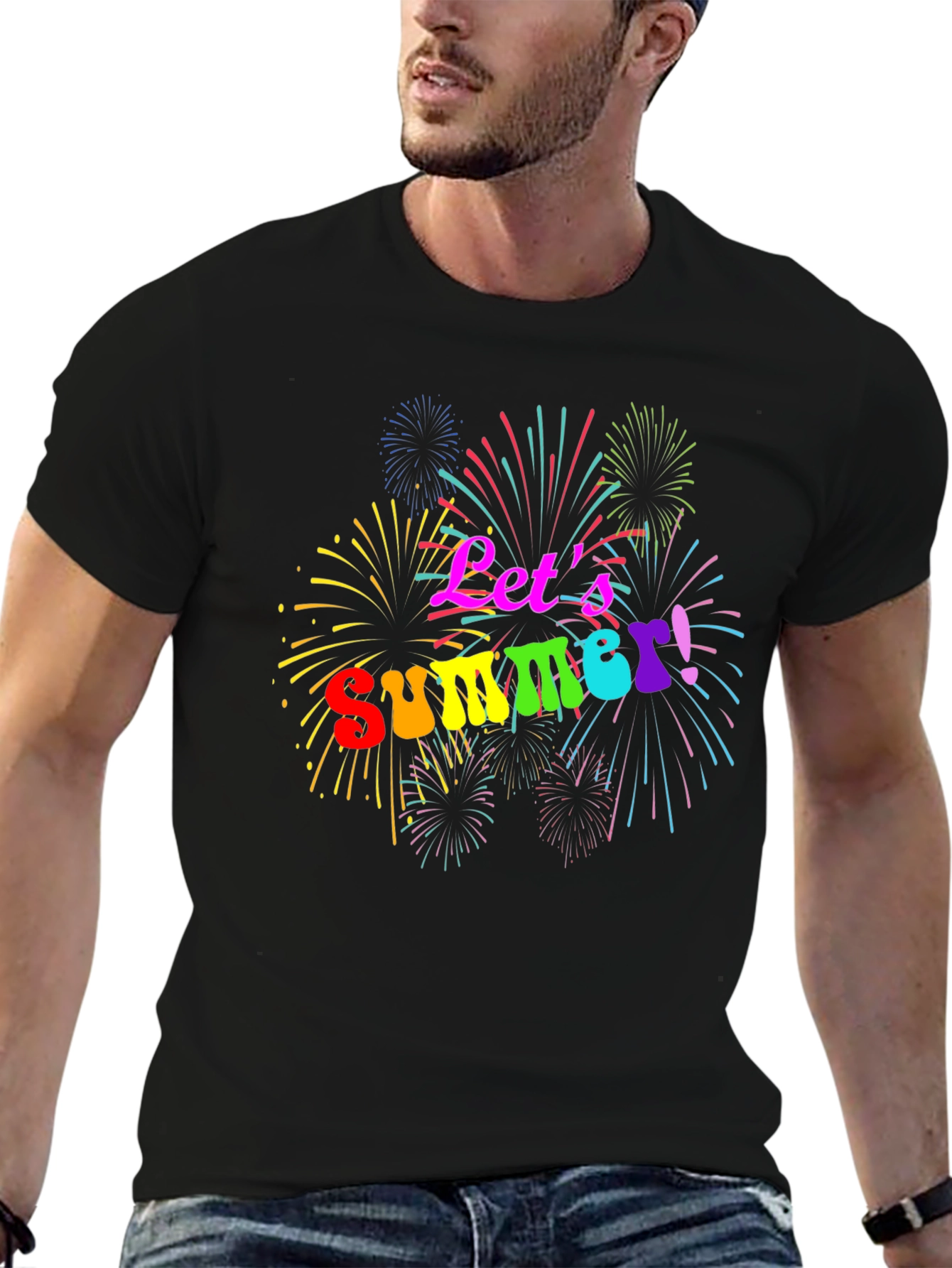Lets Summer! T-Shirt - Festive Fireworks Tee