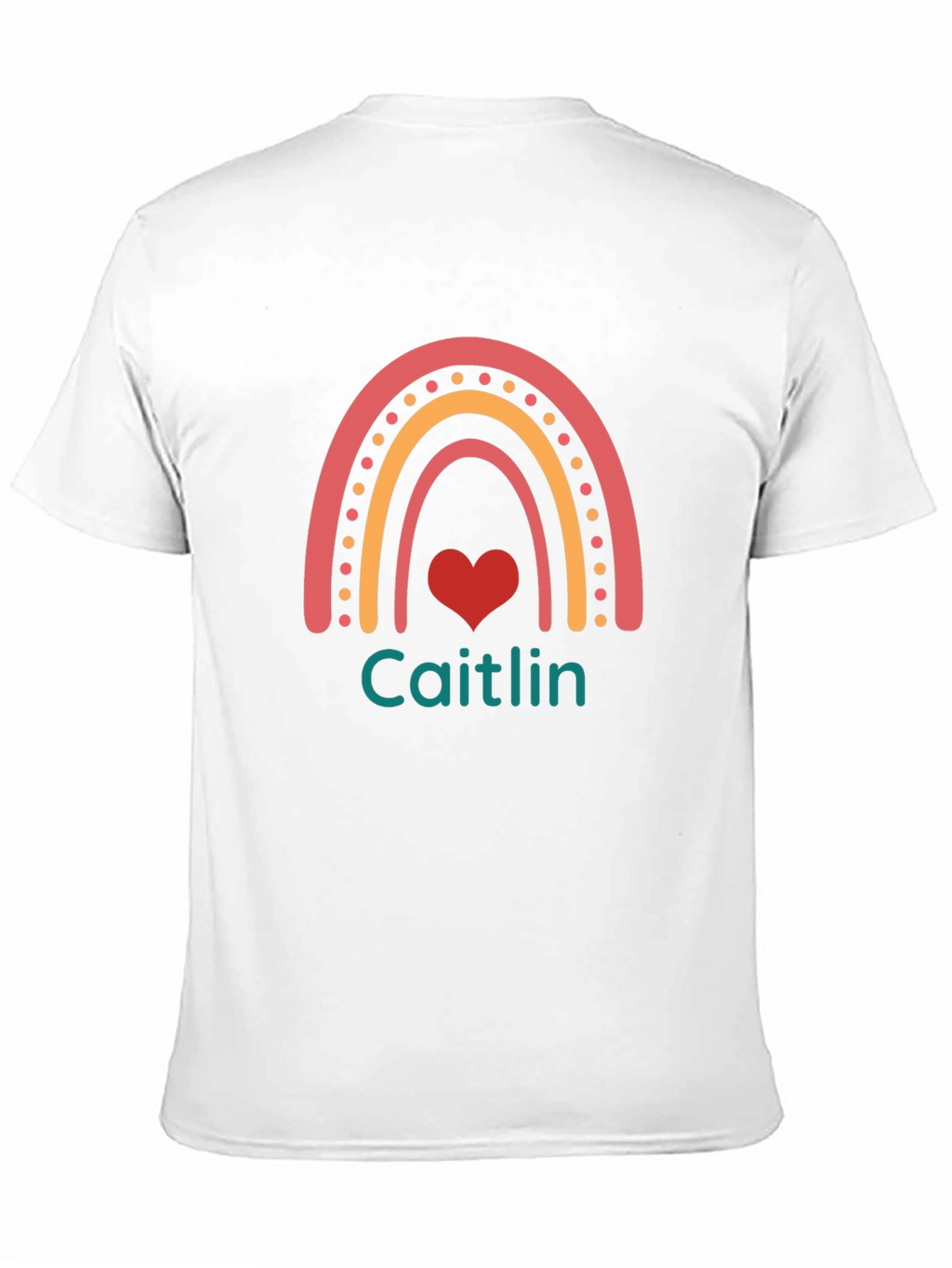 Caitlin Rainbow Heart Personalized T-Shirt