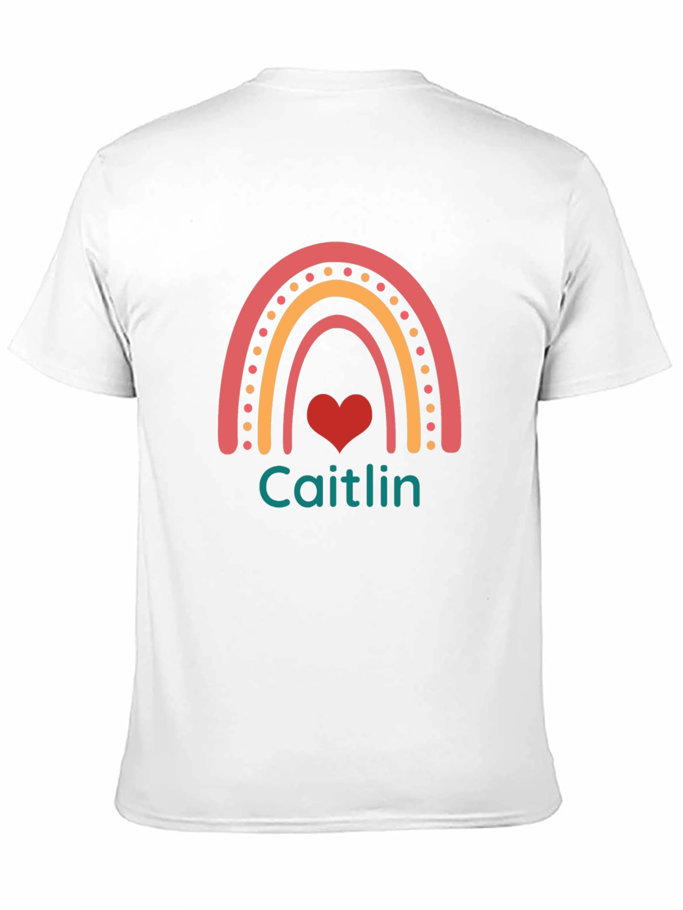 Caitlin Rainbow Heart Personalized T-Shirt