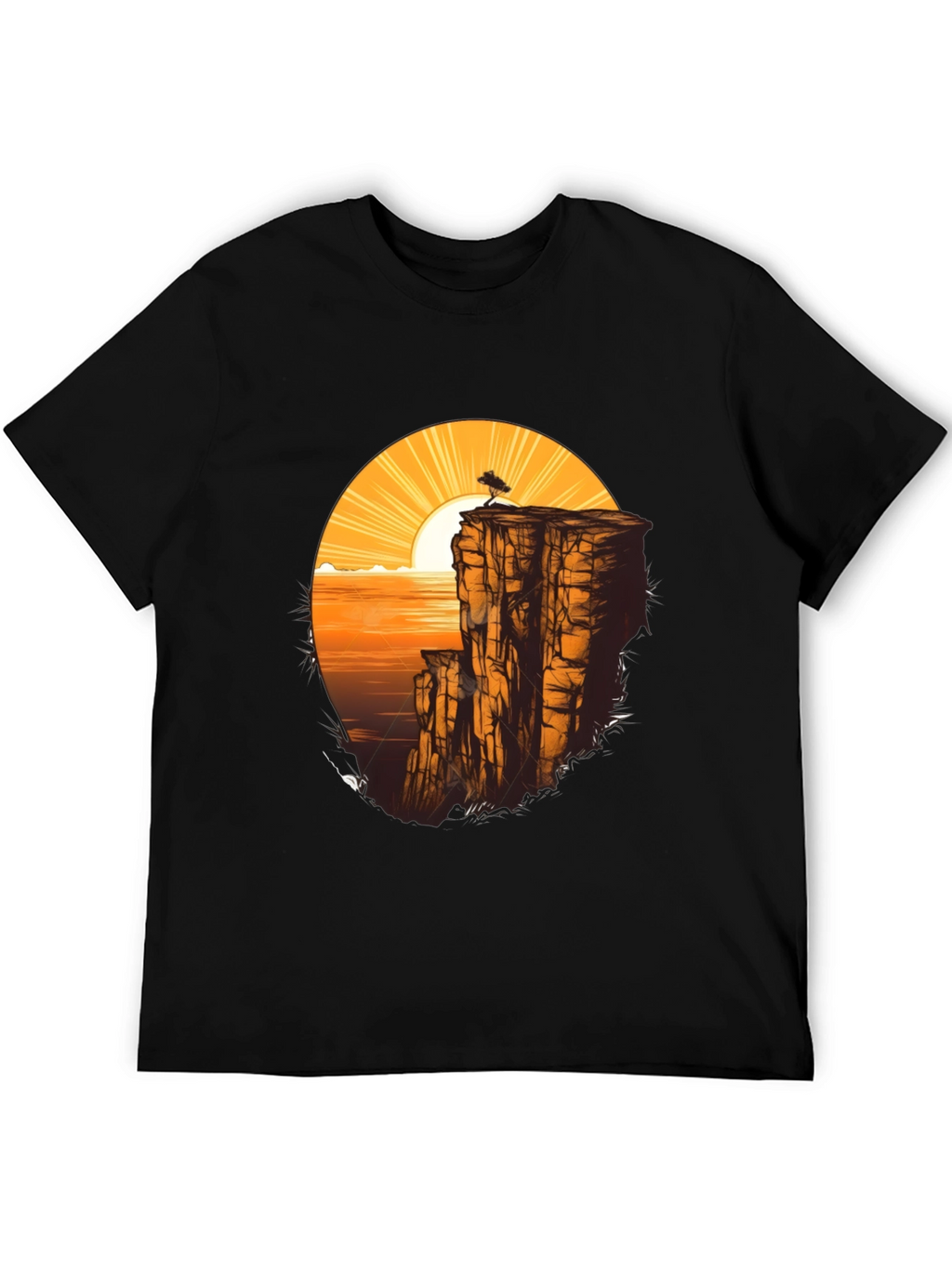 Cliff & Sunset Graphic Tee - Black