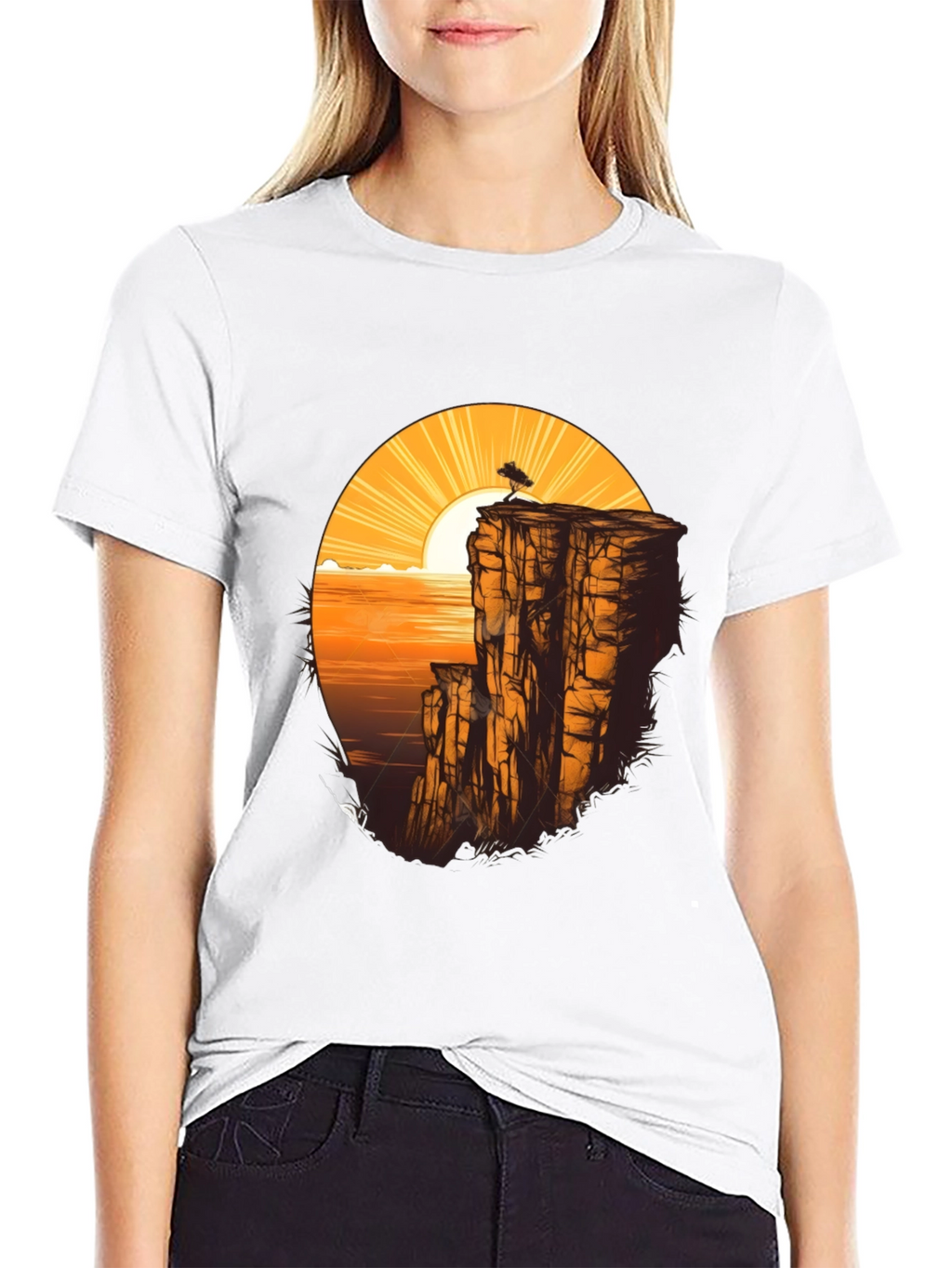 Cliff & Sunset Graphic Tee - Black