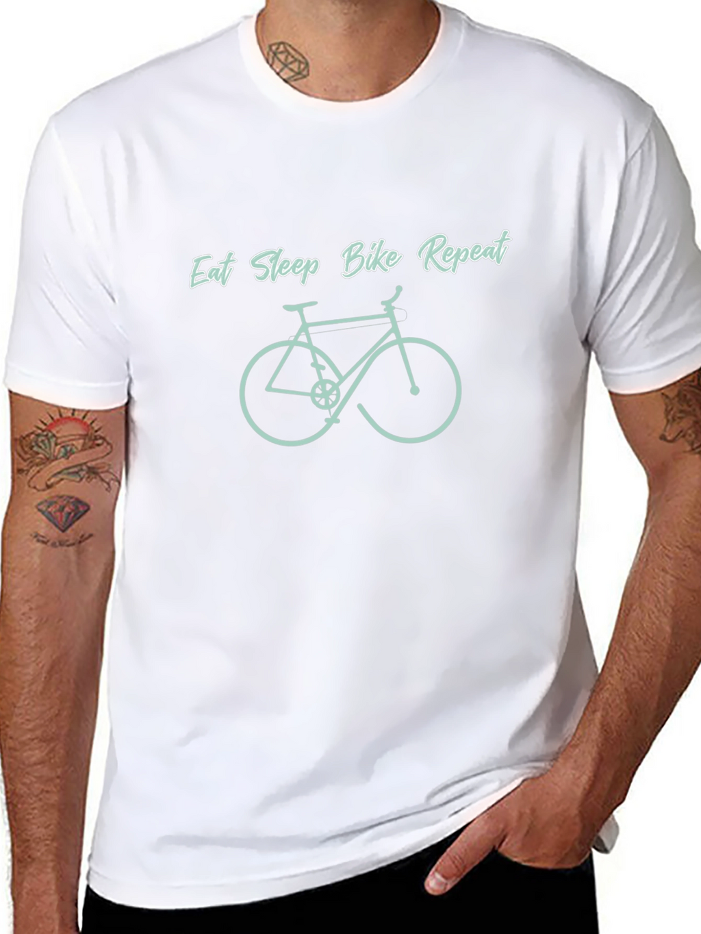 Eat Sleep Bike Repeat Black Graphic Tee