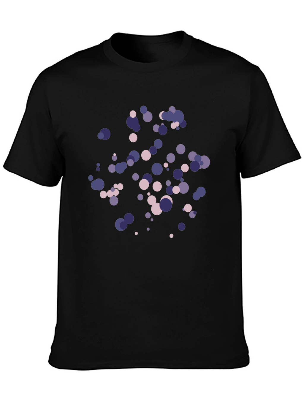 Stylish Circle Pattern Black T-Shirt