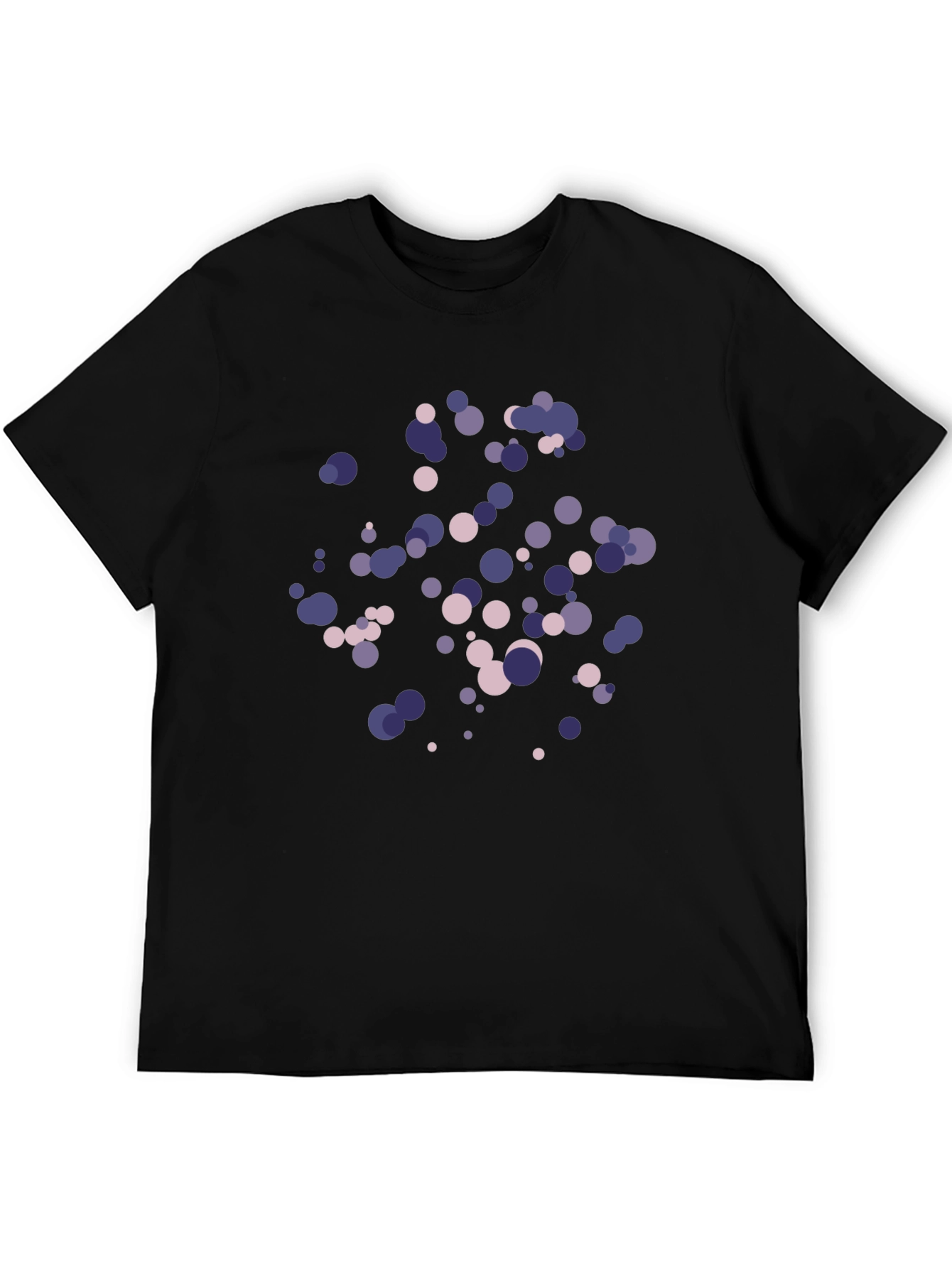 Stylish Circle Pattern Black T-Shirt