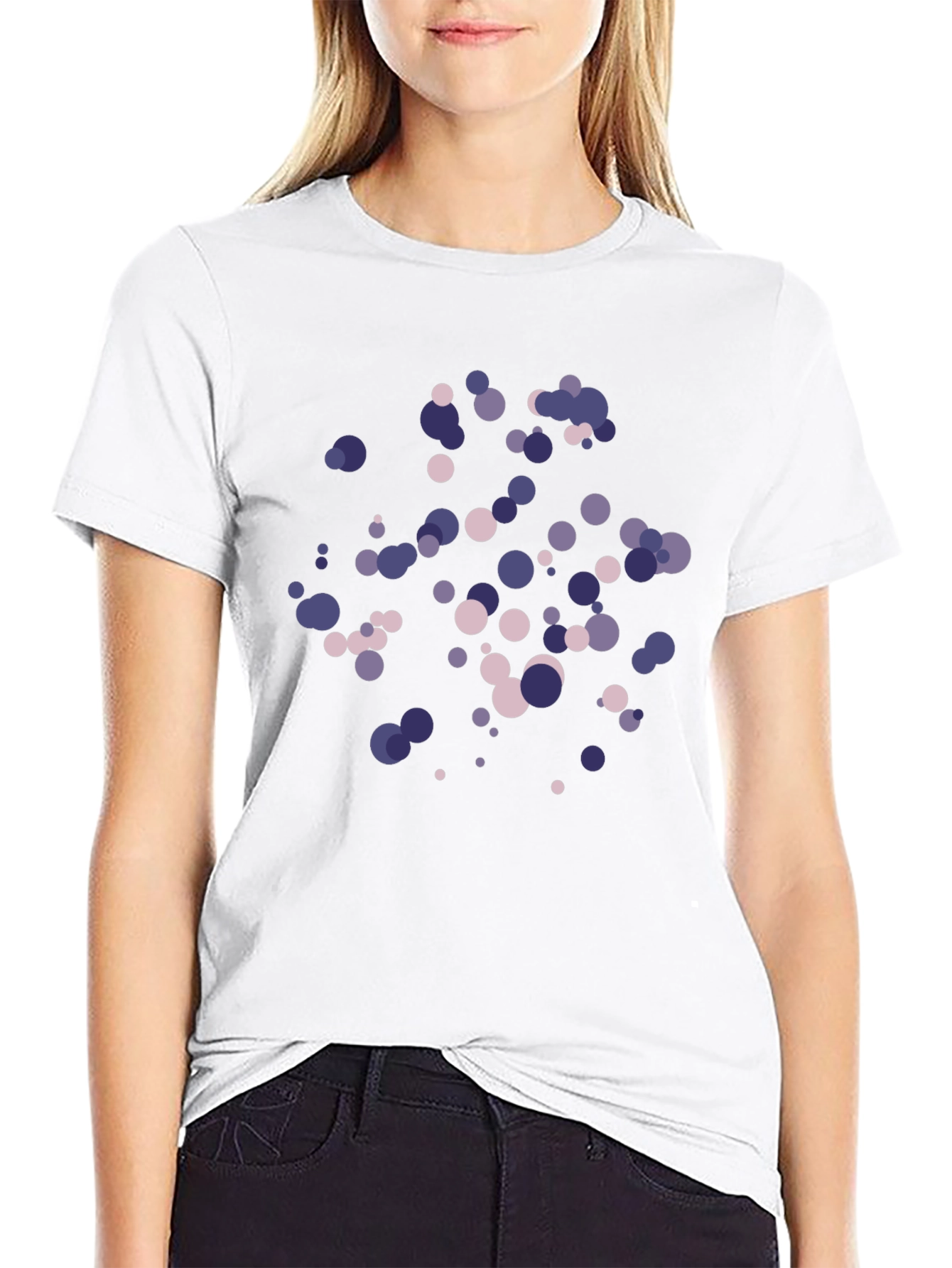 Stylish Circle Pattern Black T-Shirt