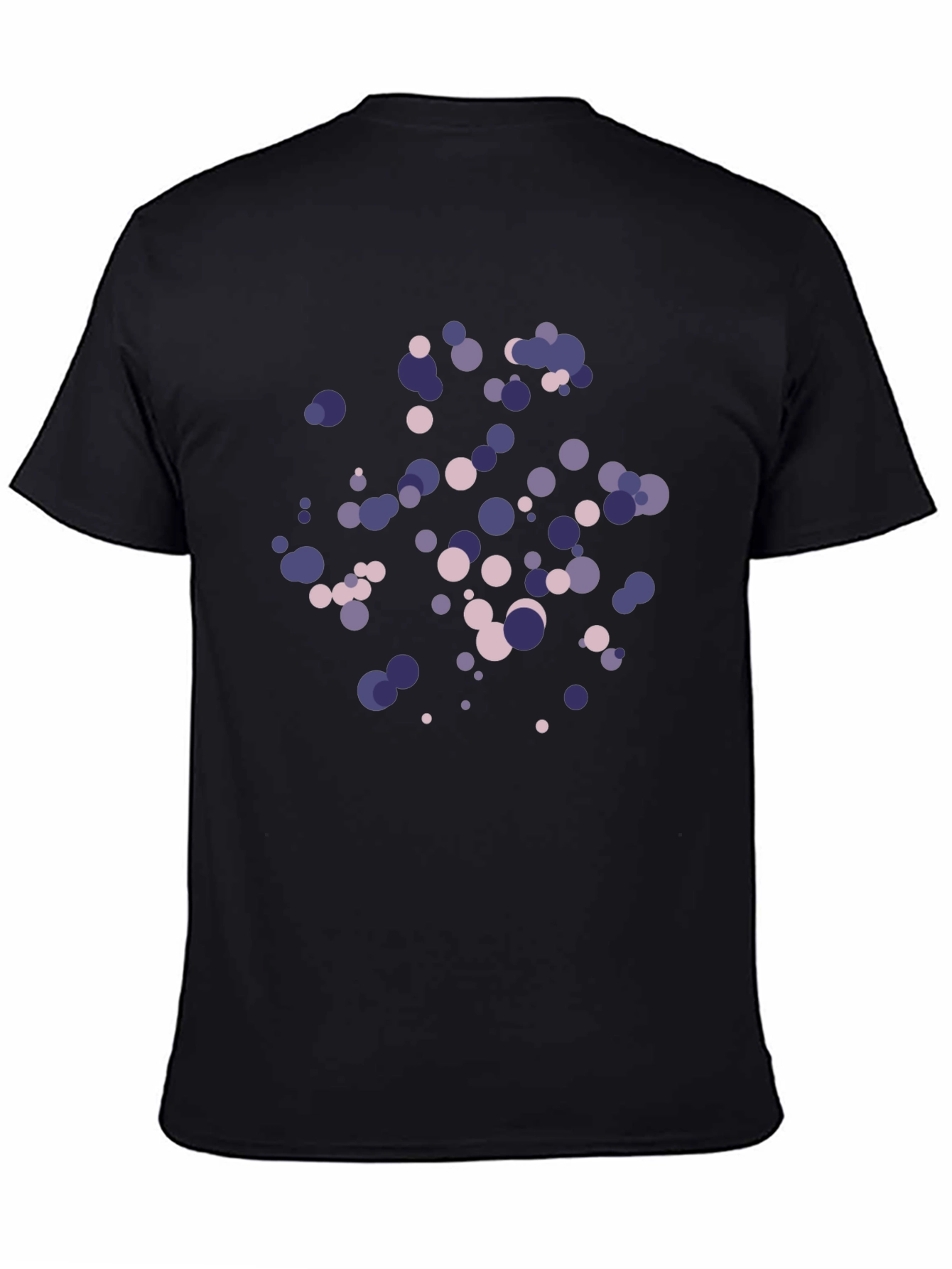 Stylish Circle Pattern Black T-Shirt