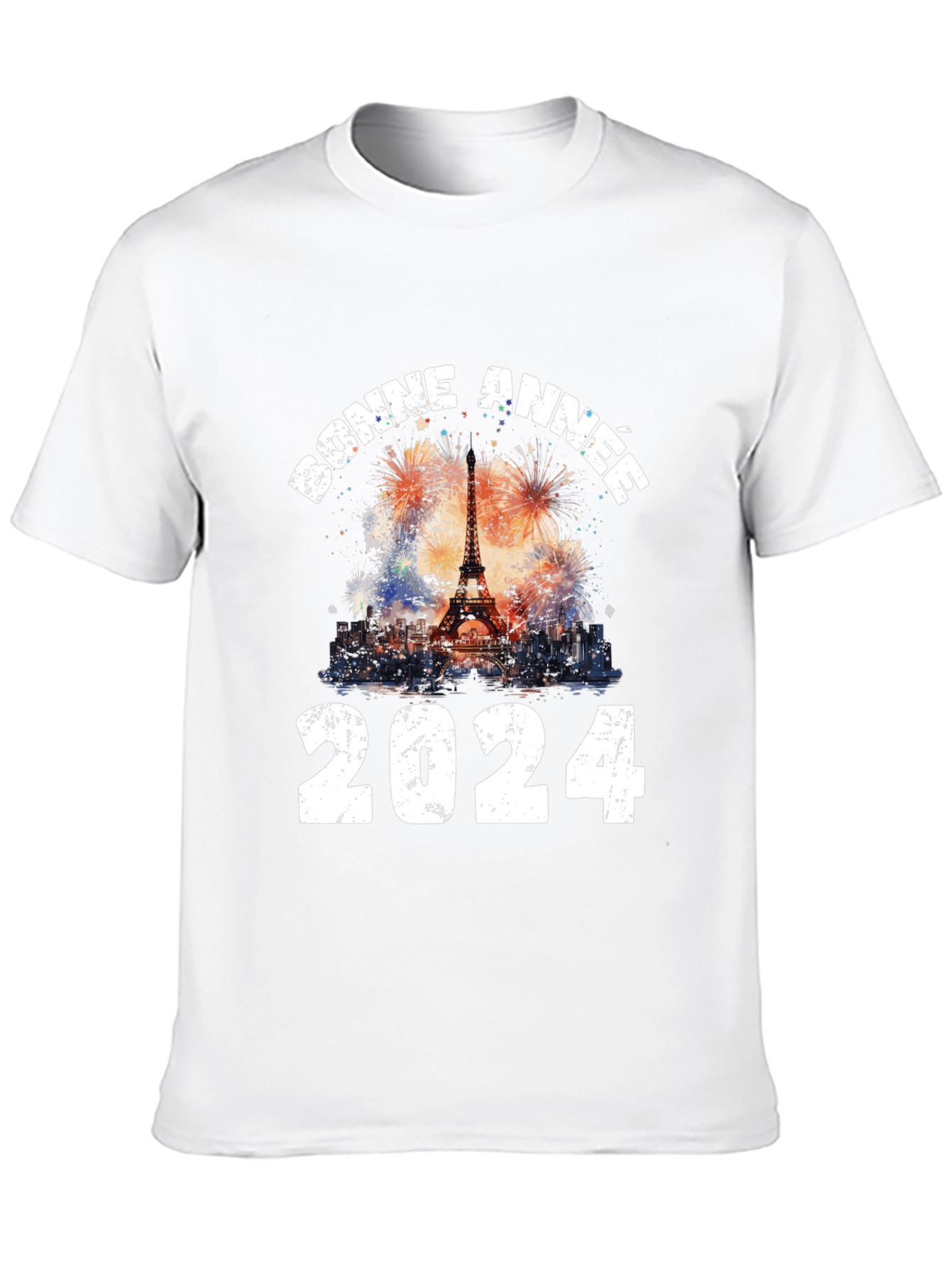 Bonne Annee 2024 T-Shirt: Eiffel Tower New Year Tee