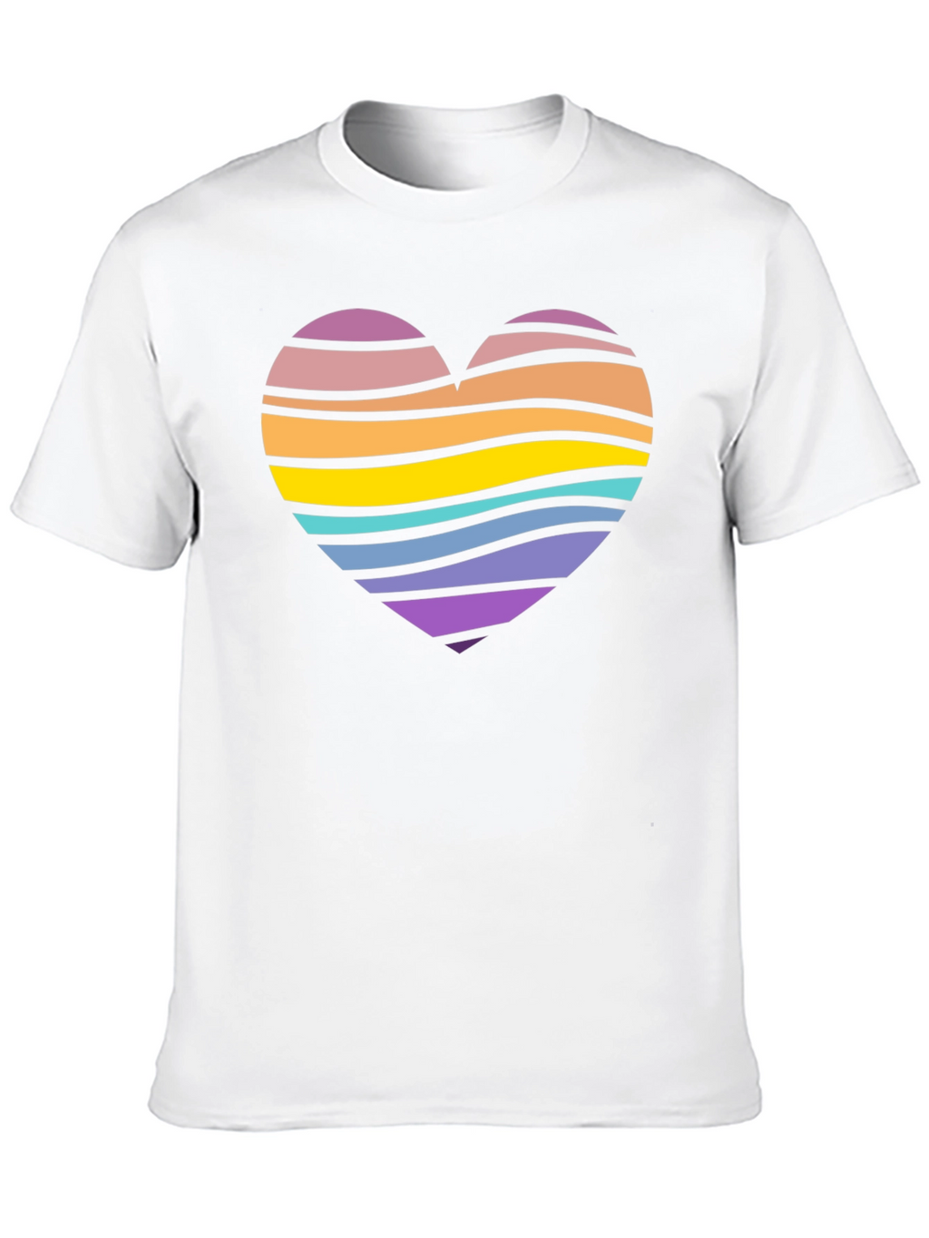 Striped Heart Graphic Black T-Shirt