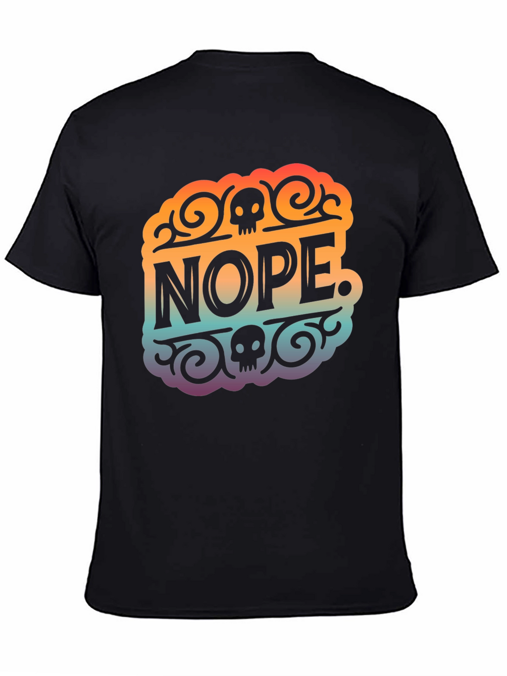 Nope Skull Graphic T-Shirt - Black