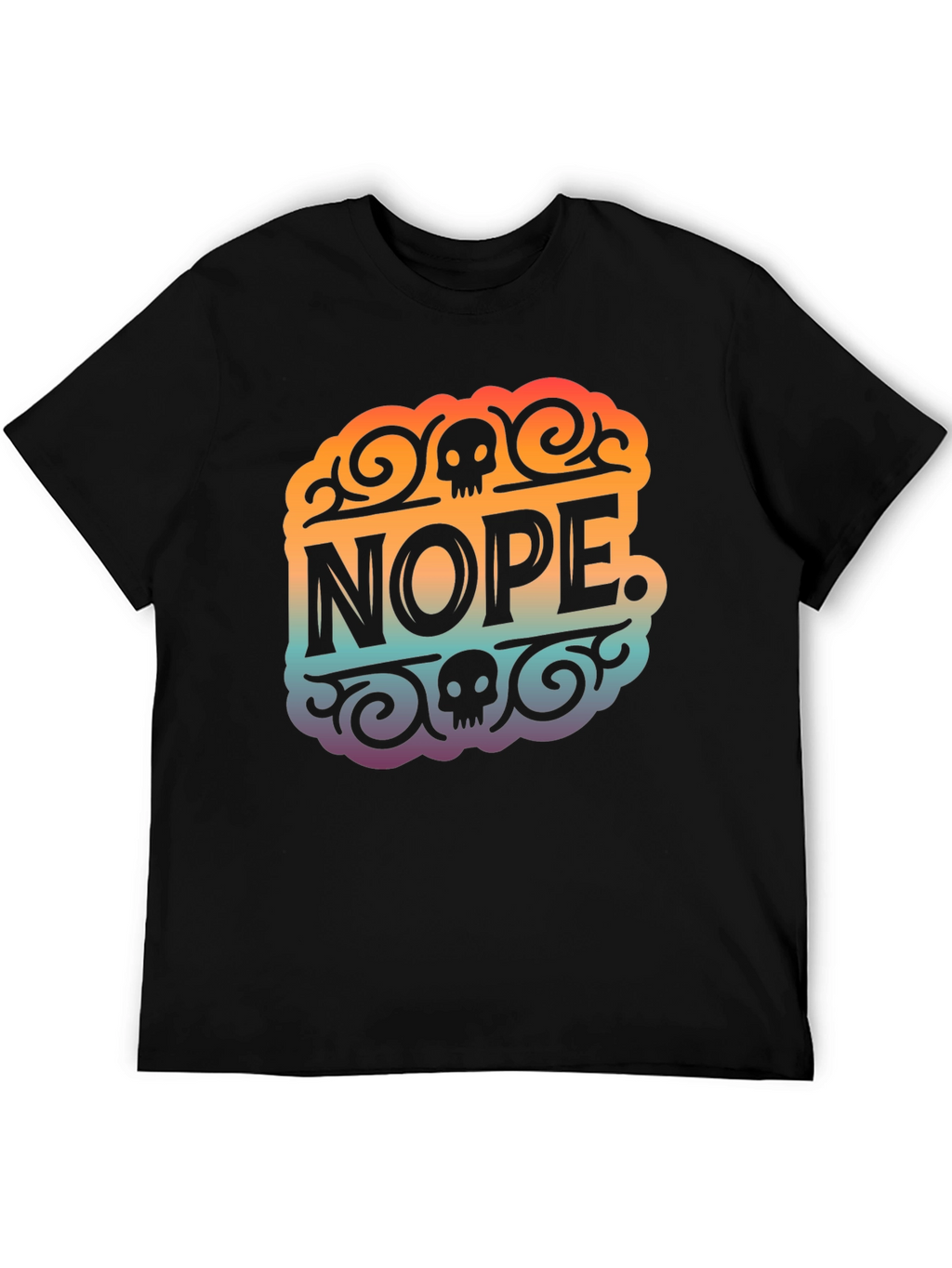 Nope Skull Graphic T-Shirt - Black