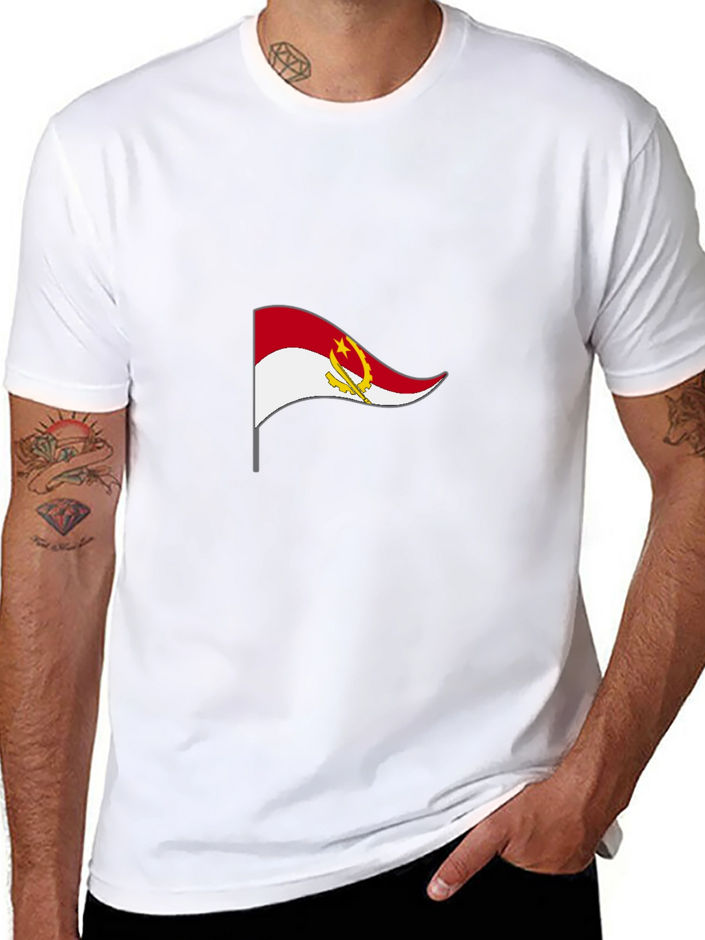 Angola Flag Black T-Shirt - Show Your Pride!