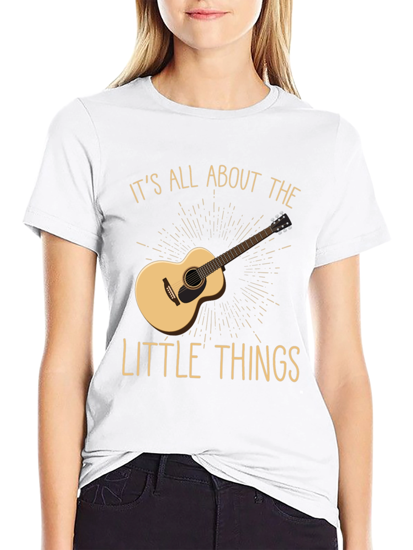 Acoustic Guitar T-Shirt - Its All About The Little Things Tee