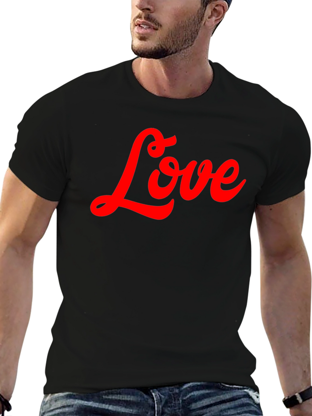 Love Script T-Shirt - Stylish Black Tee