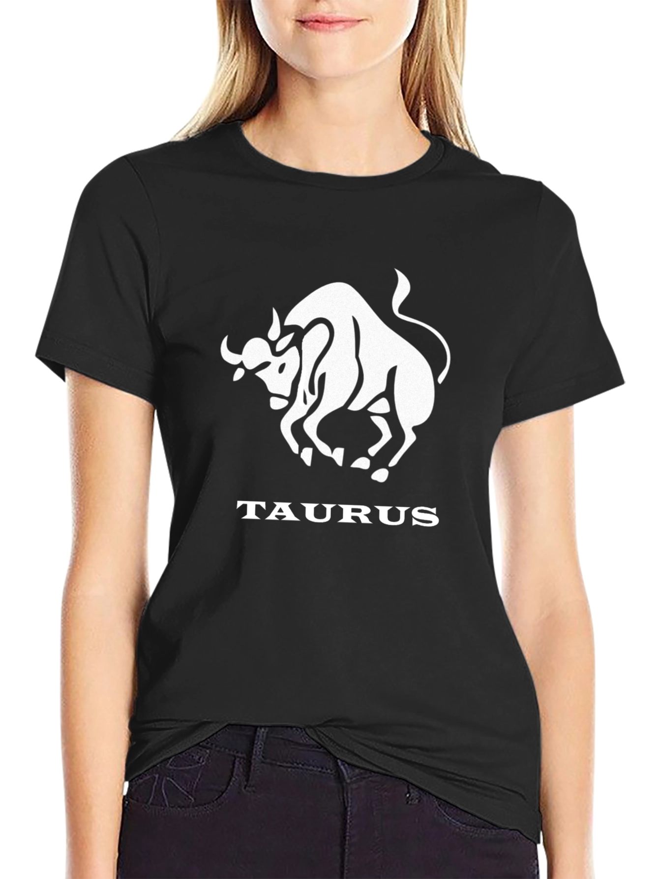 Taurus Zodiac Sign Graphic Tee - Black