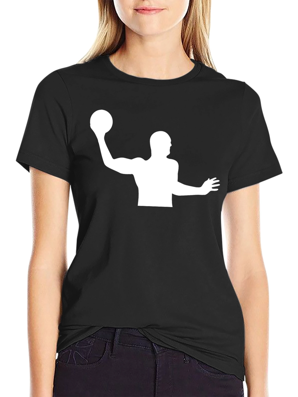 Water Polo Player Graphic T-Shirt - Black
