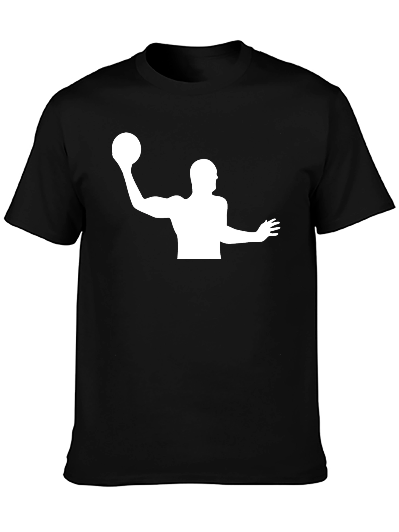 Water Polo Player Graphic T-Shirt - Black