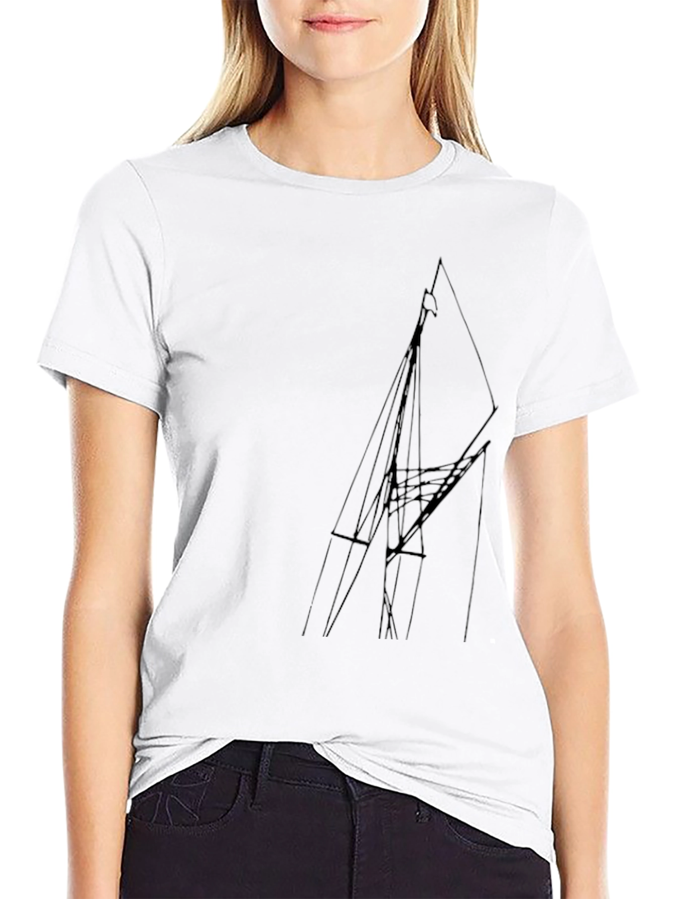 Abstract Lines Black T-Shirt