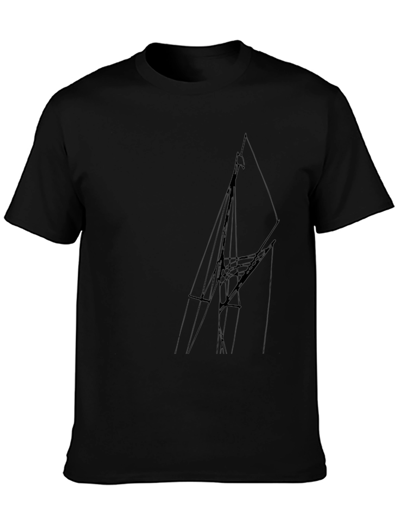 Abstract Lines Black T-Shirt
