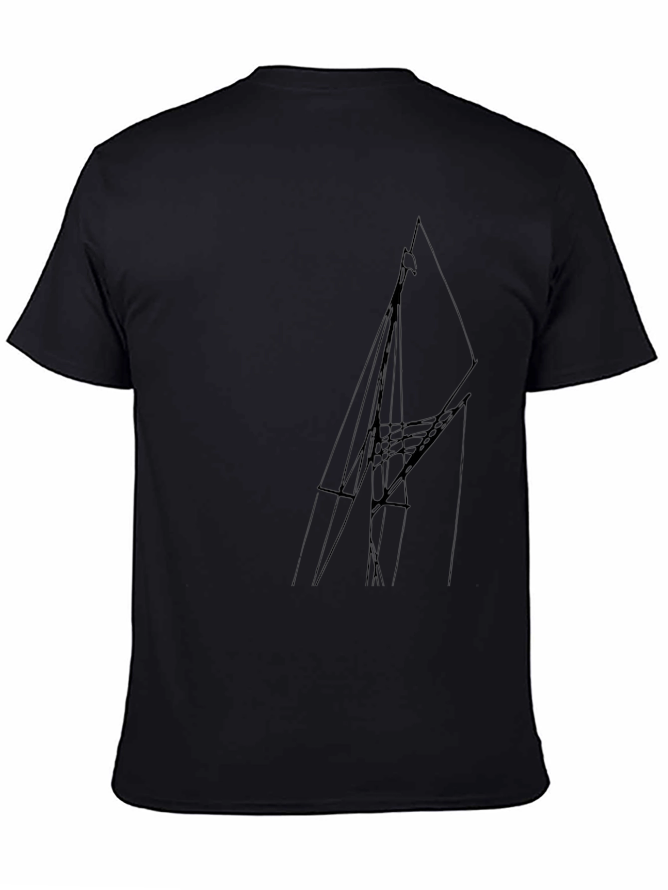 Abstract Lines Black T-Shirt