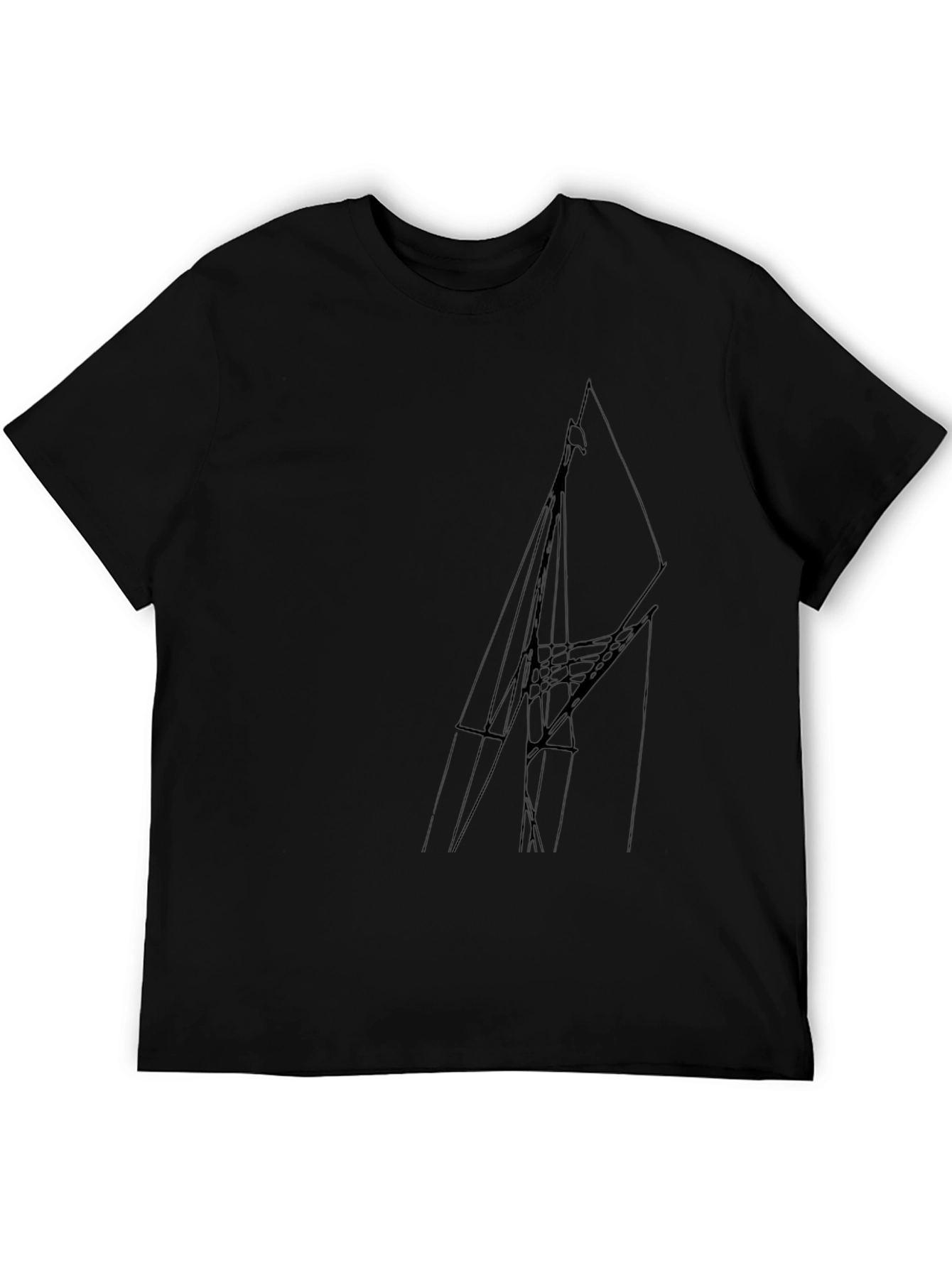 Abstract Lines Black T-Shirt