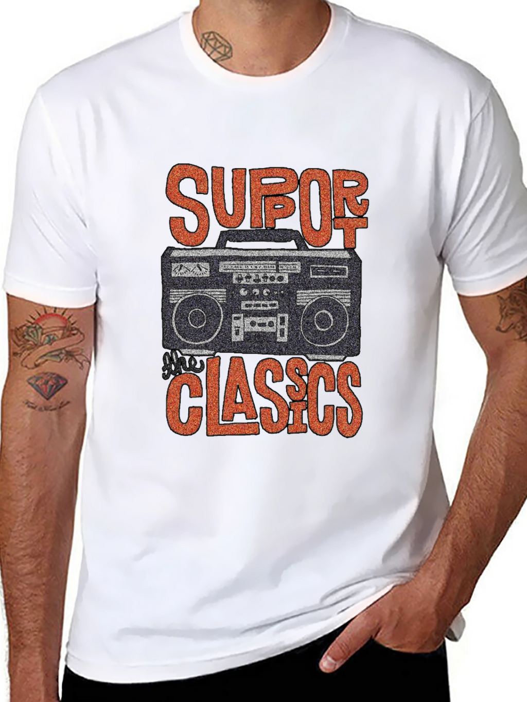 Retro Boombox Graphic T-Shirt - Classic Music Lover Tee