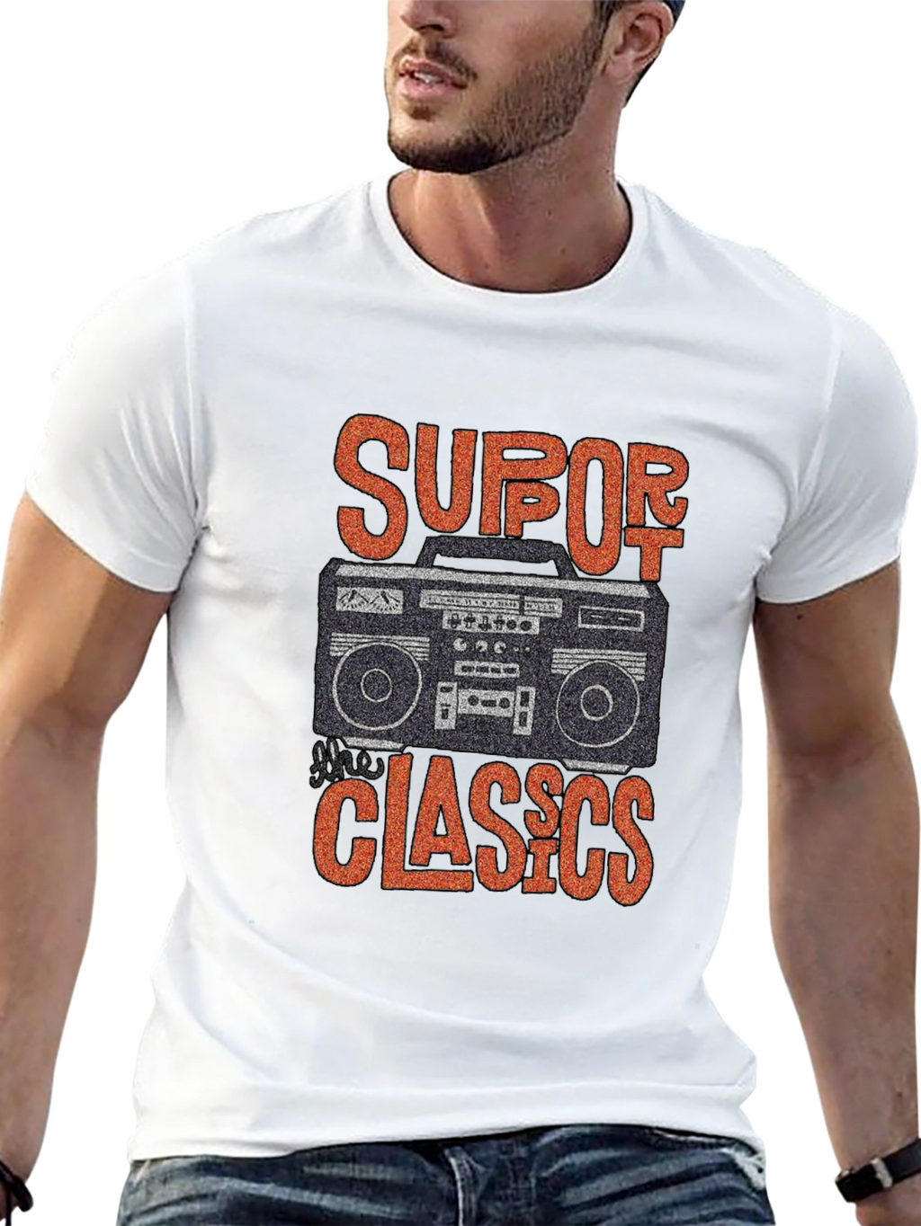 Retro Boombox Graphic T-Shirt - Classic Music Lover Tee