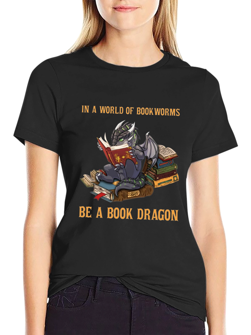 Book Dragon Graphic Tee - Reading Lovers T-Shirt