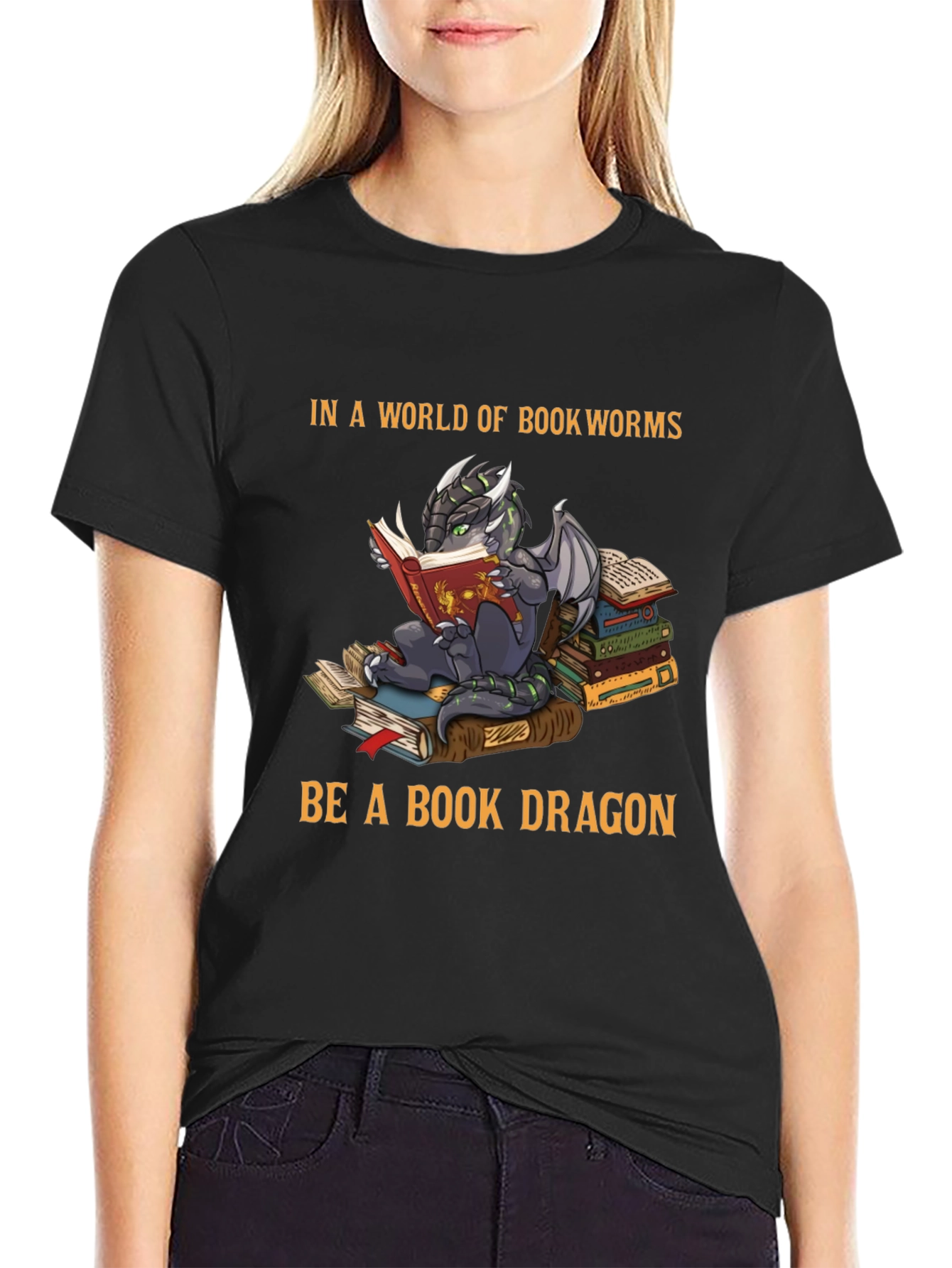 Book Dragon Graphic Tee - Reading Lovers T-Shirt