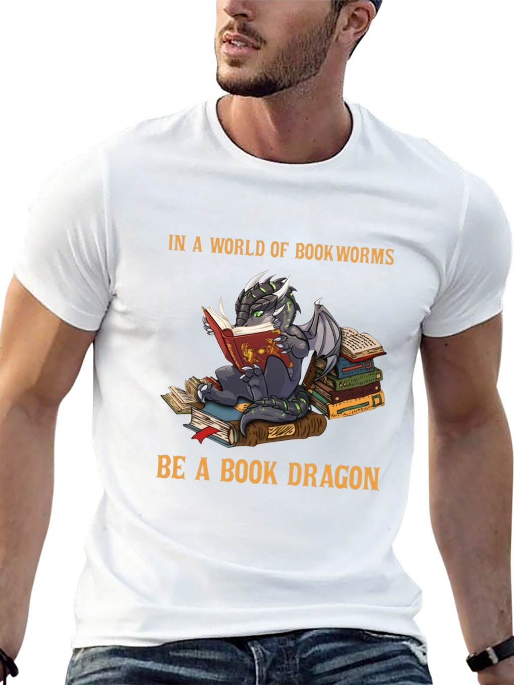 Book Dragon Graphic Tee - Reading Lovers T-Shirt