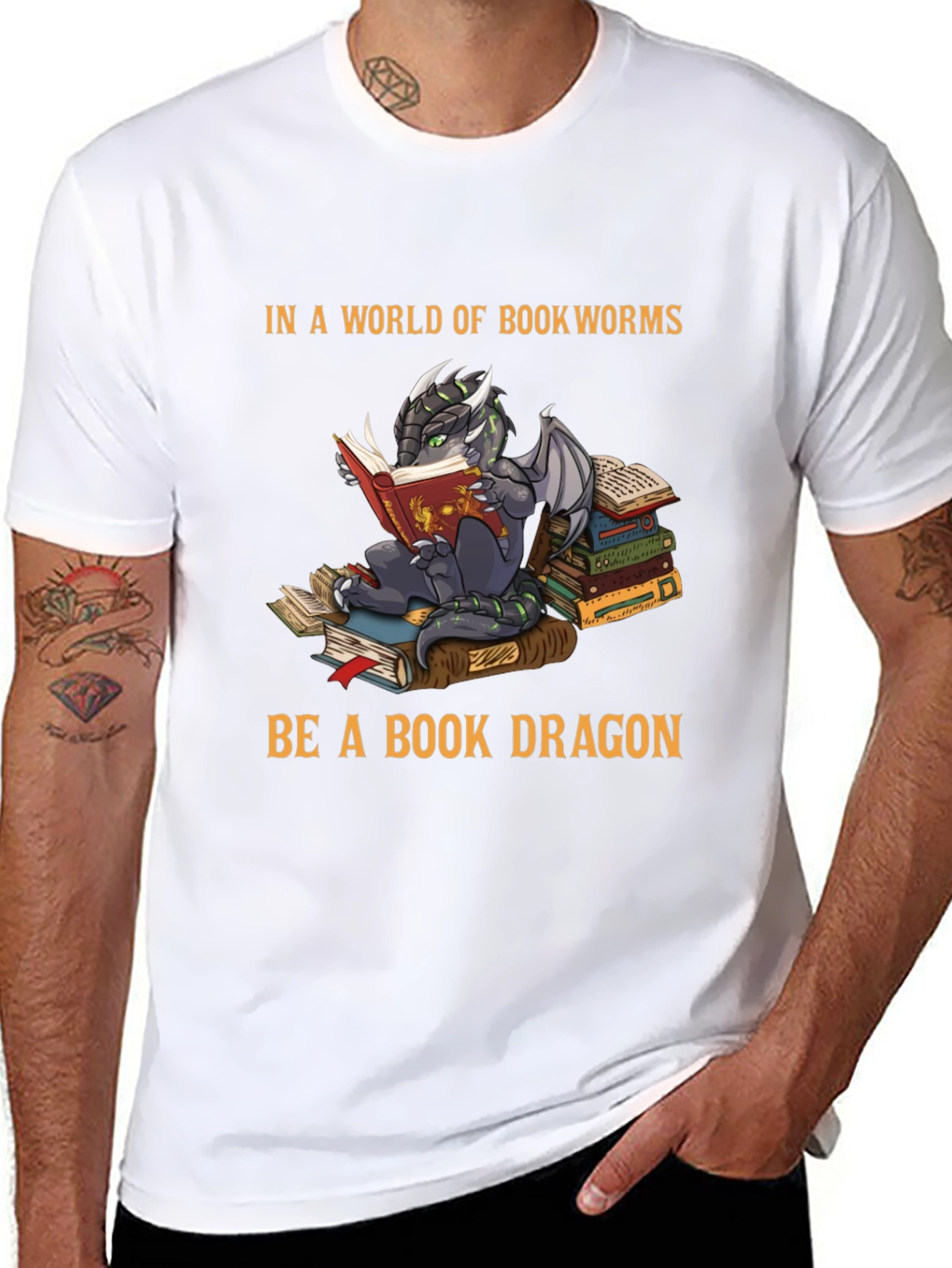 Book Dragon Graphic Tee - Reading Lovers T-Shirt