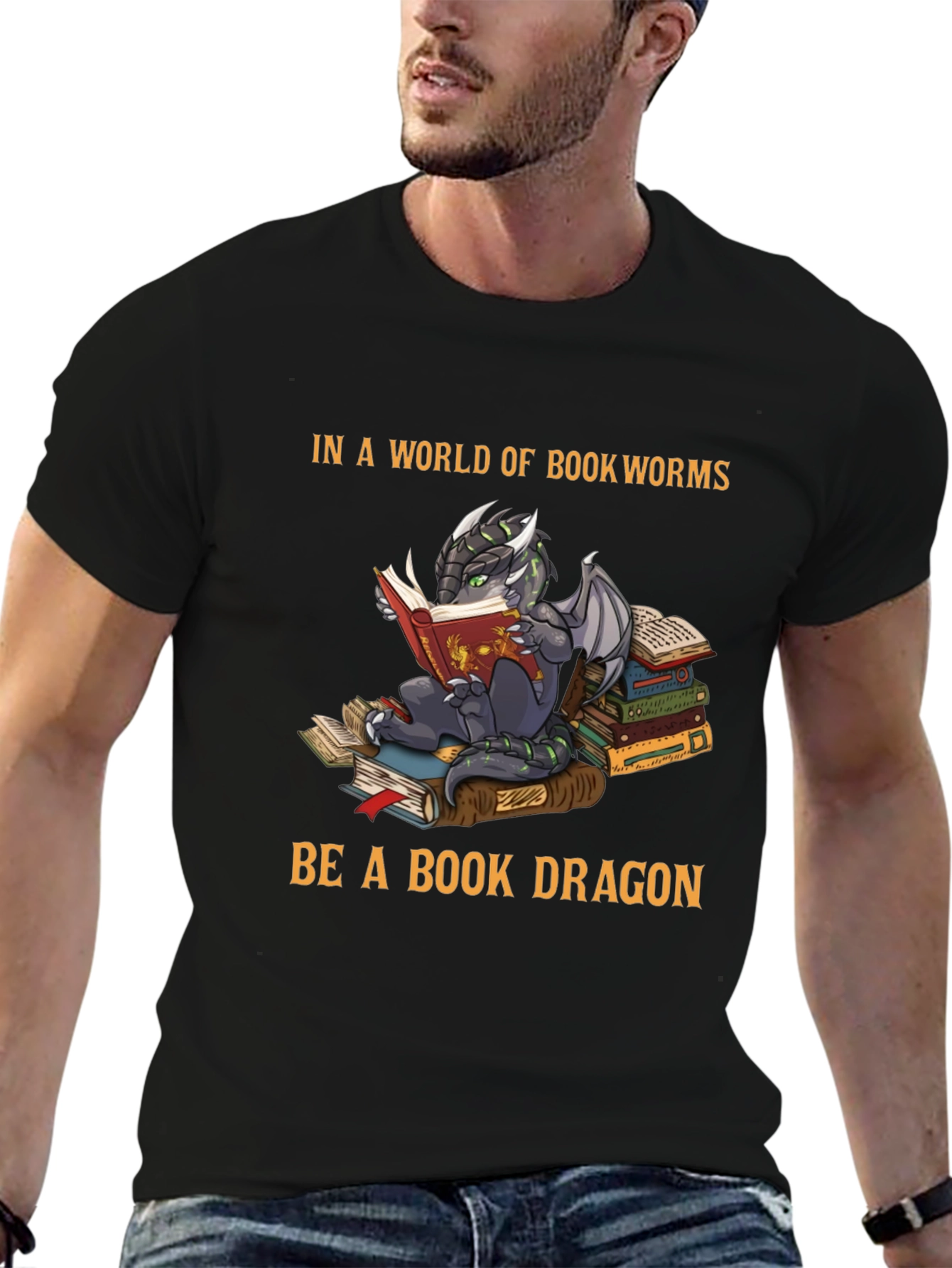 Book Dragon Graphic Tee - Reading Lovers T-Shirt