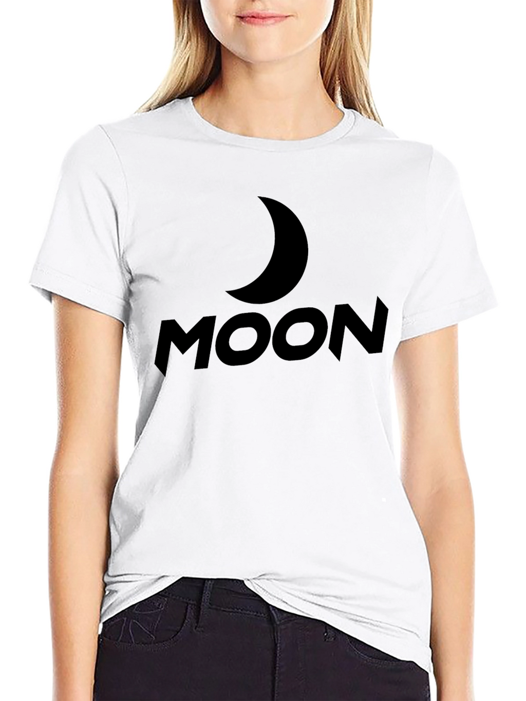 Moon Graphic T-Shirt - Black Casual