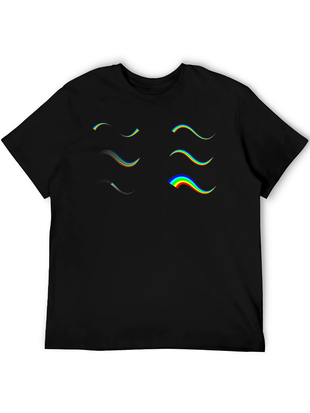 Retro Wave Graphic Tee - Black Cotton T-Shirt