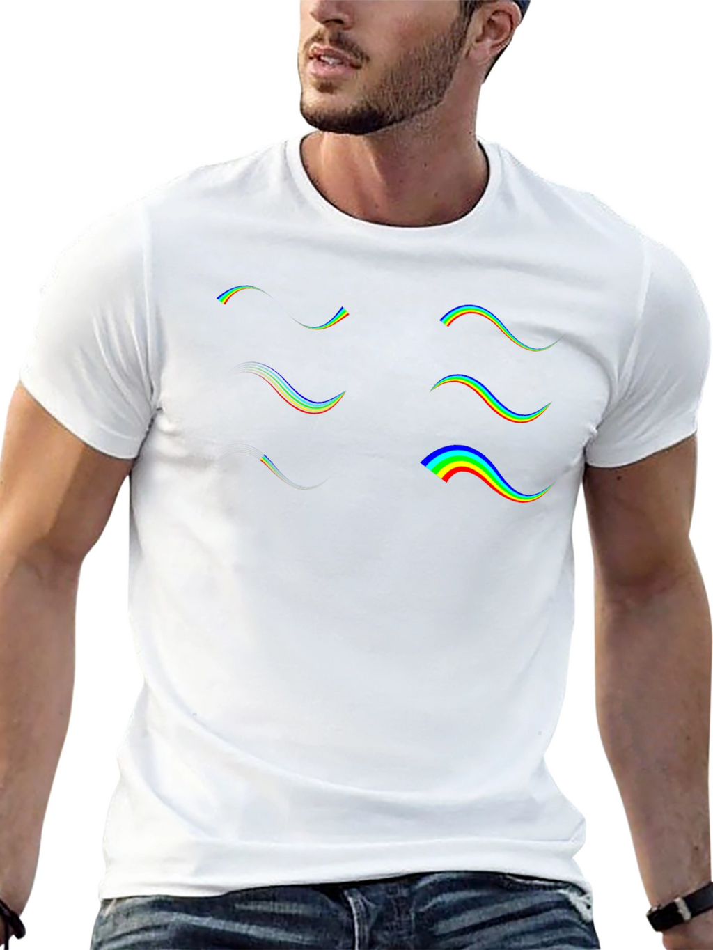 Retro Wave Graphic Tee - Black Cotton T-Shirt