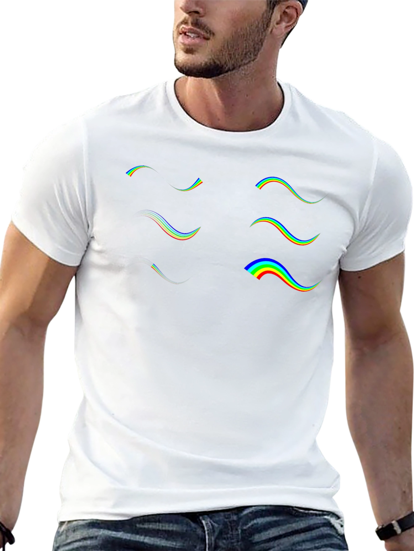 Retro Wave Graphic Tee - Black Cotton T-Shirt