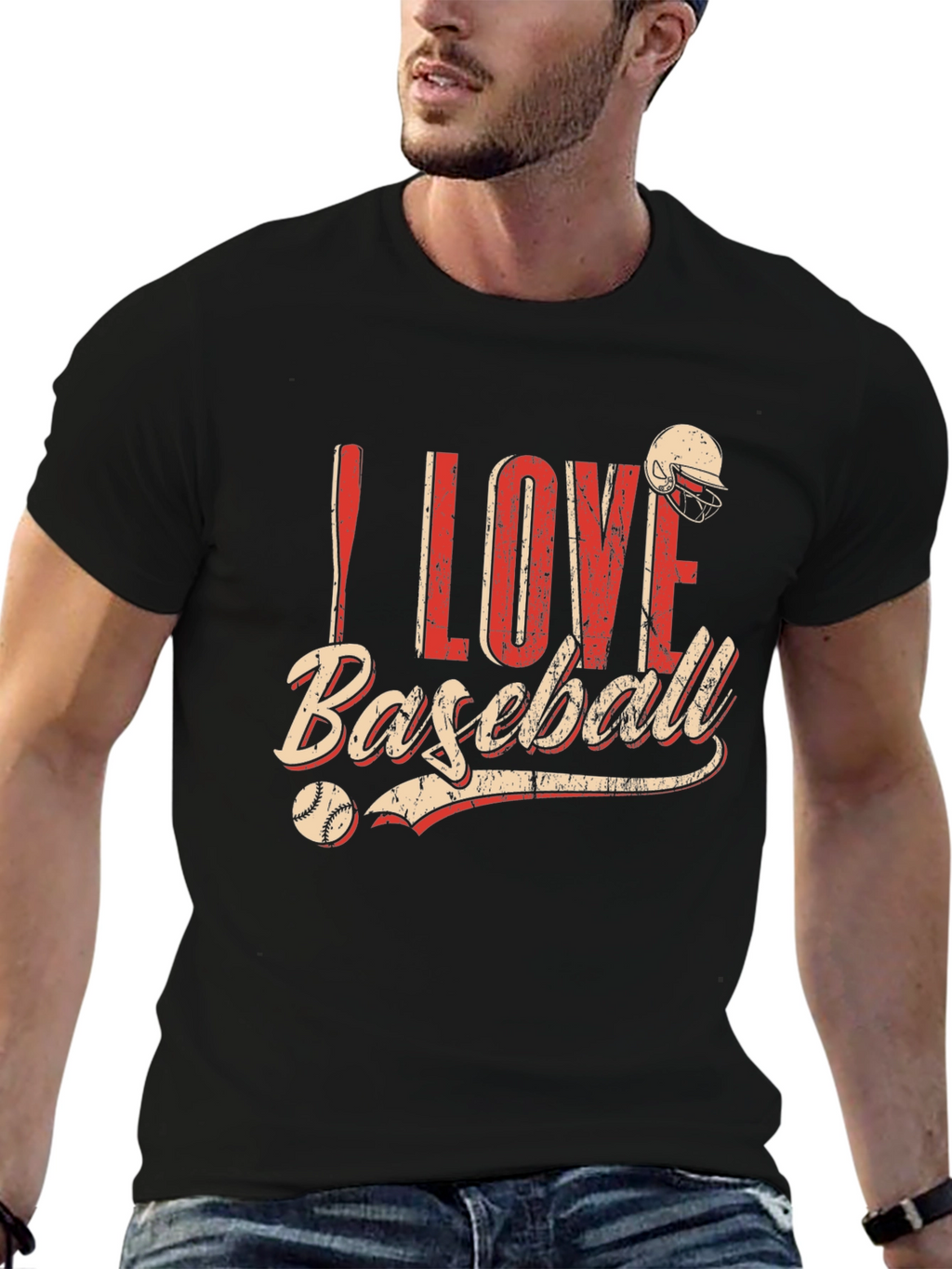 I Love Baseball Graphic T-Shirt